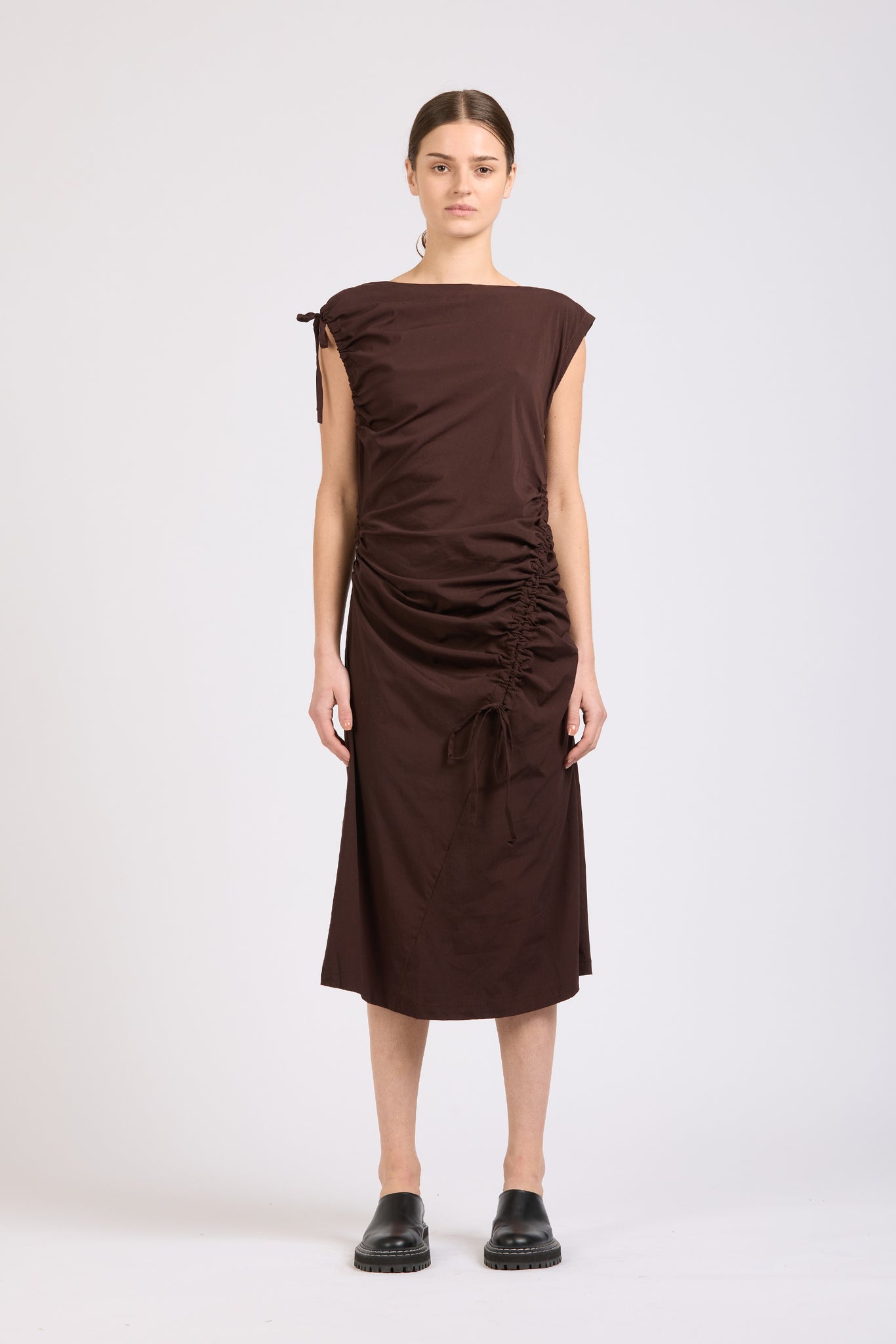 Asymmetric Dress, Espresso