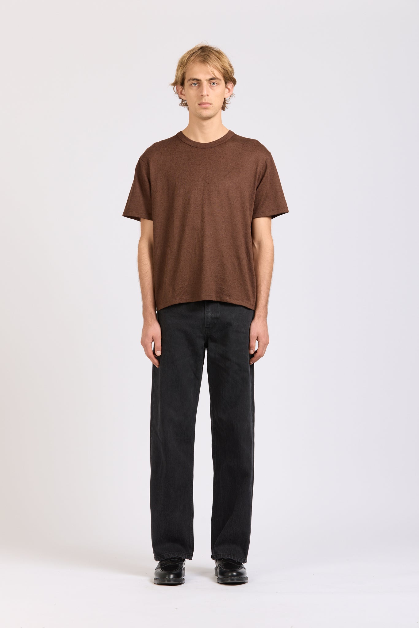Weave Tee, Linen Cotton, Espresso