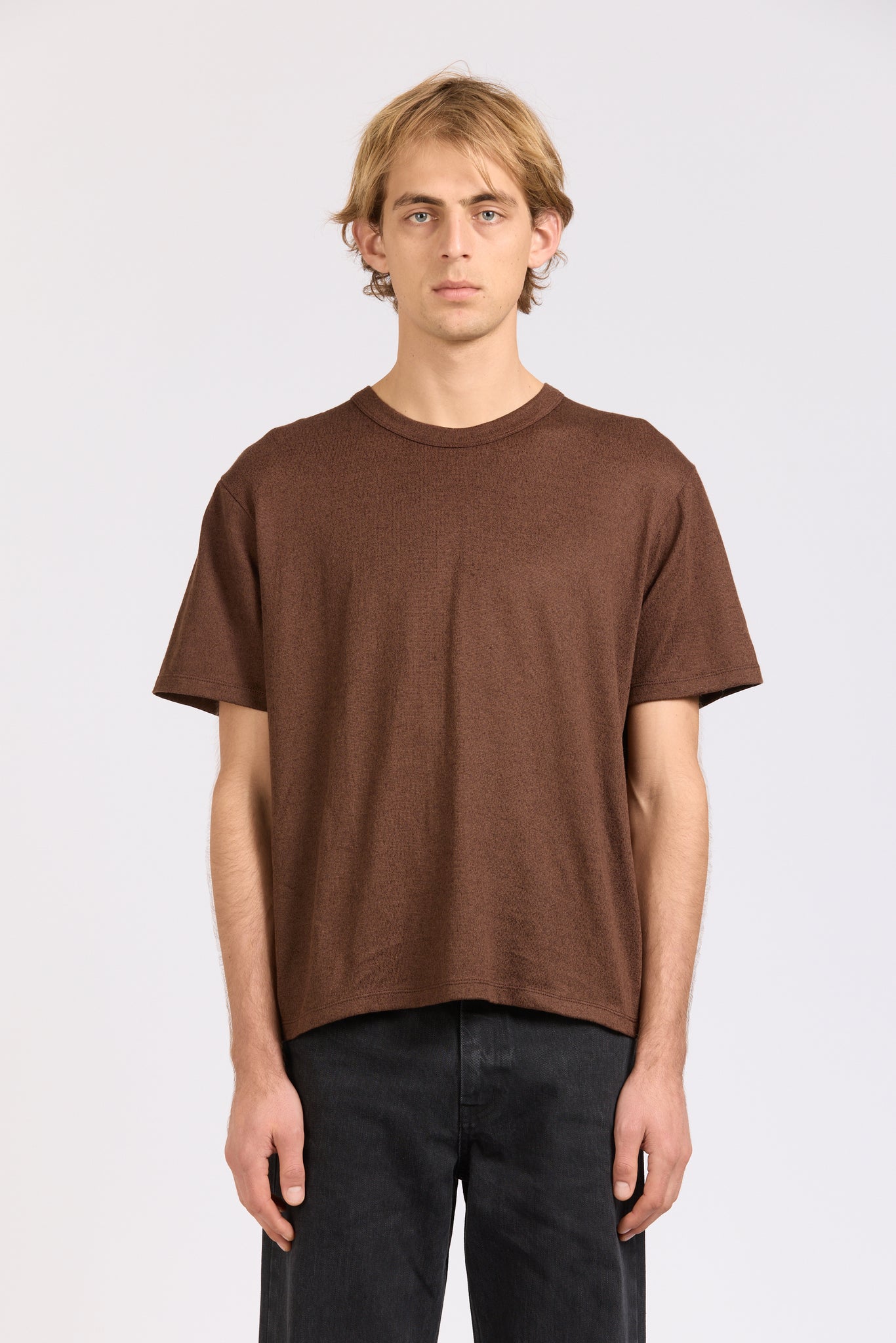 Weave Tee, Linen Cotton, Espresso