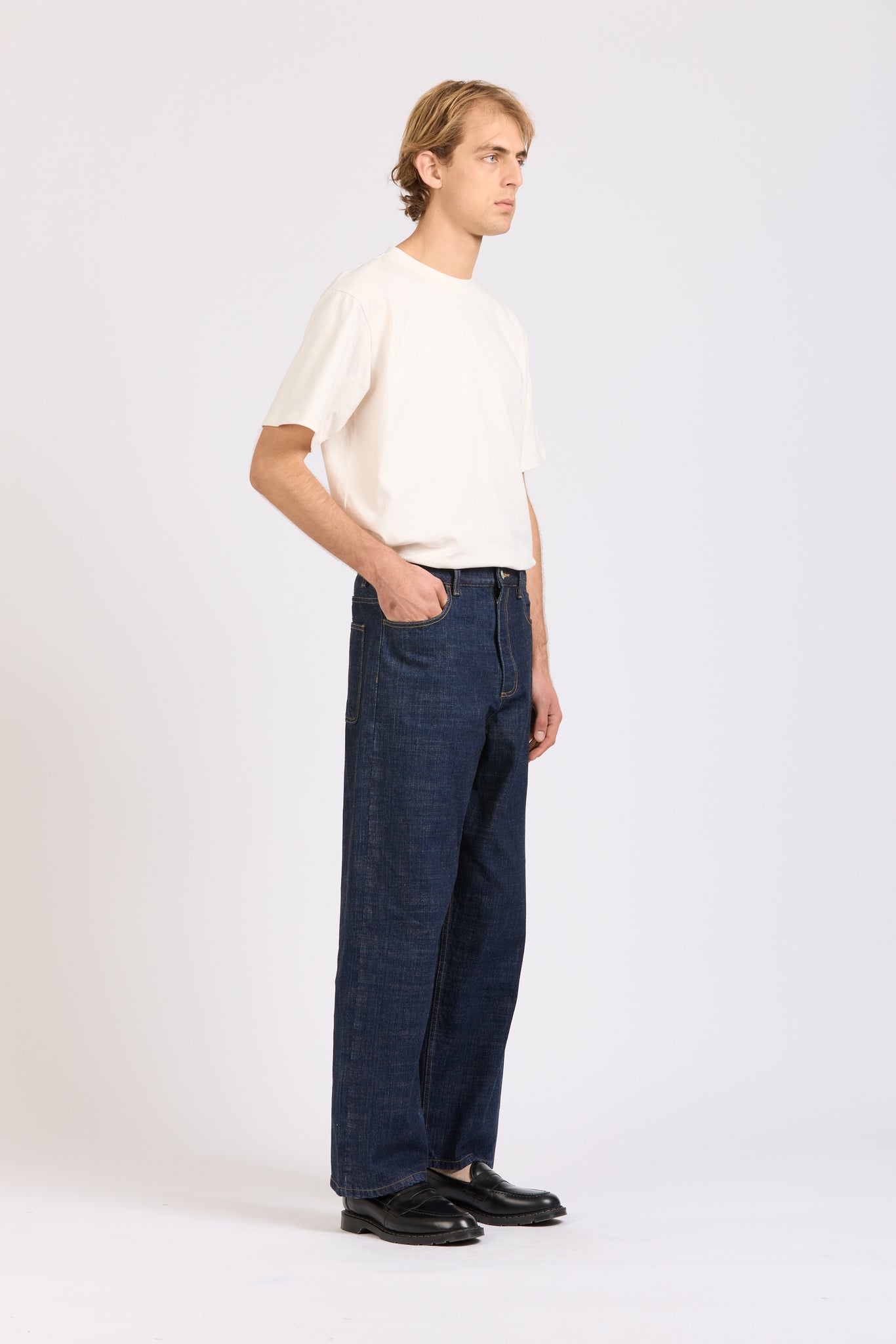 Men's Wide Leg Selvedge Jean, Indigo