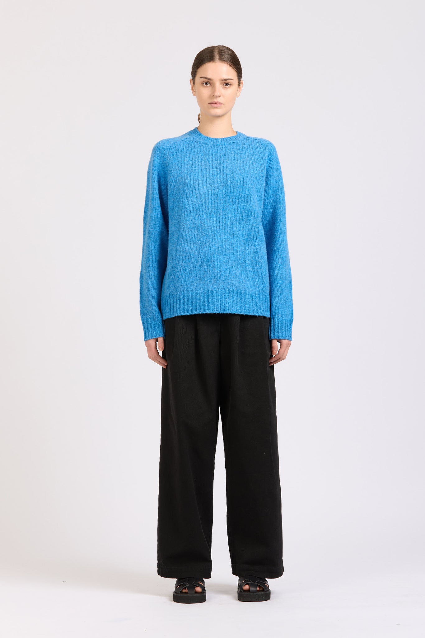 Chunky Crew Knit, Azure