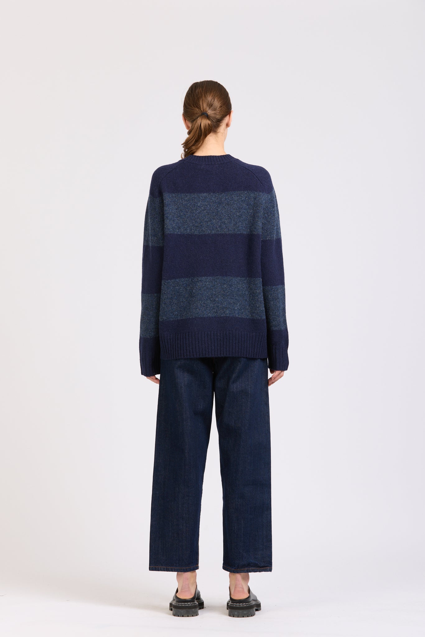 Fisherman Stripe Crew, Blue / Blue