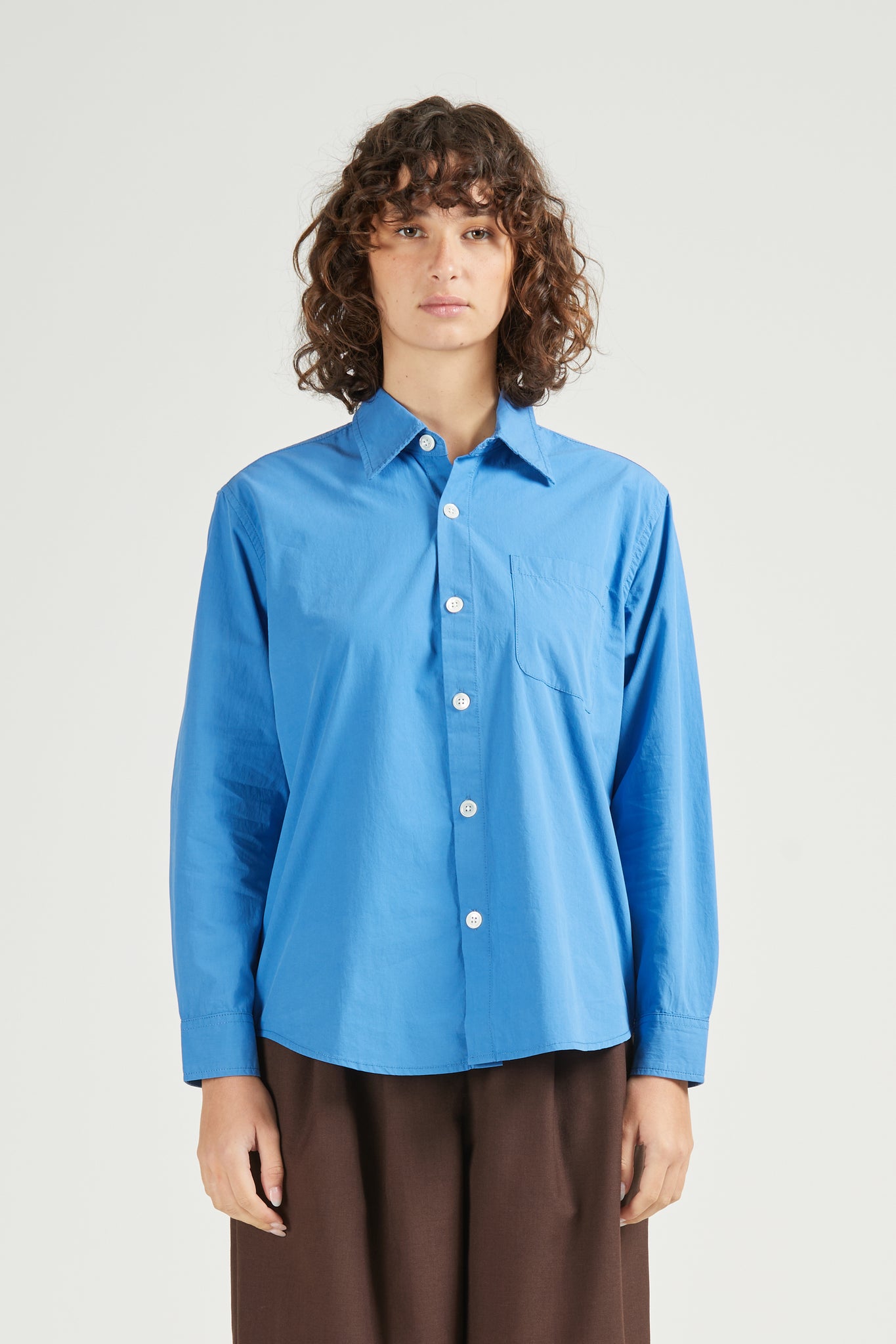 Women's Box Super Shirt, Poplin, Blue