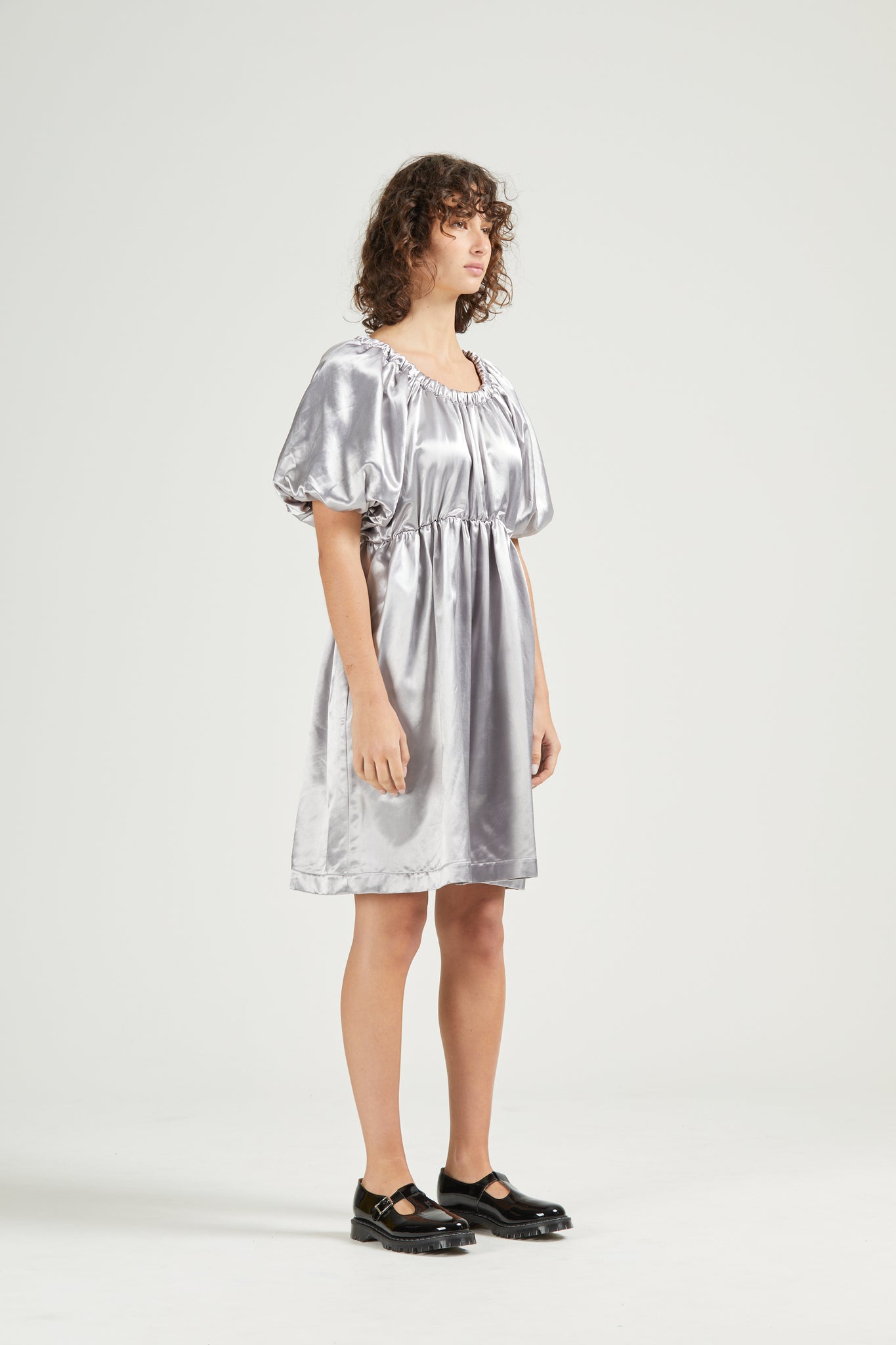 Metallic Party Dress, Lilac Silver