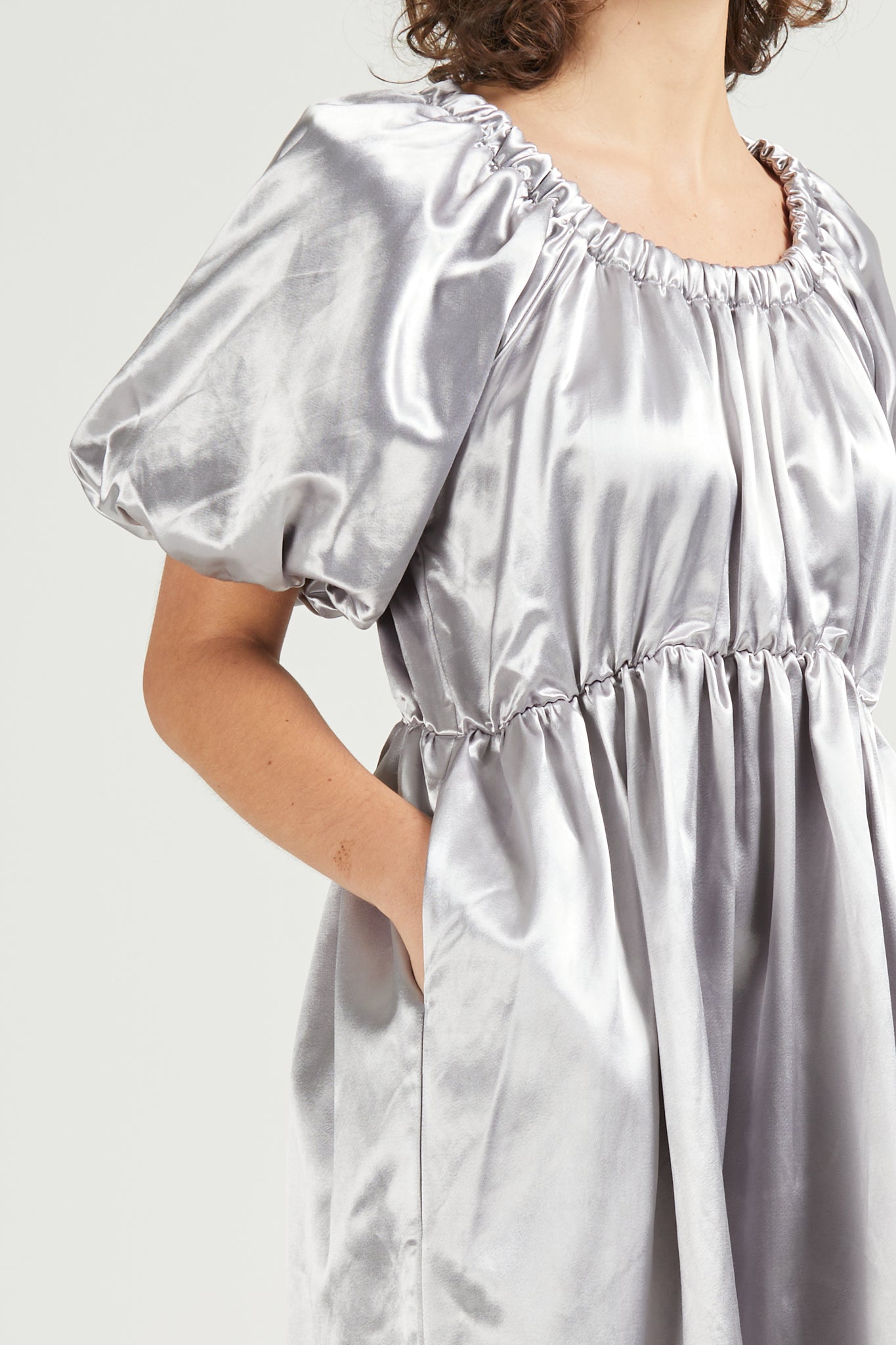 Metallic Party Dress, Lilac Silver