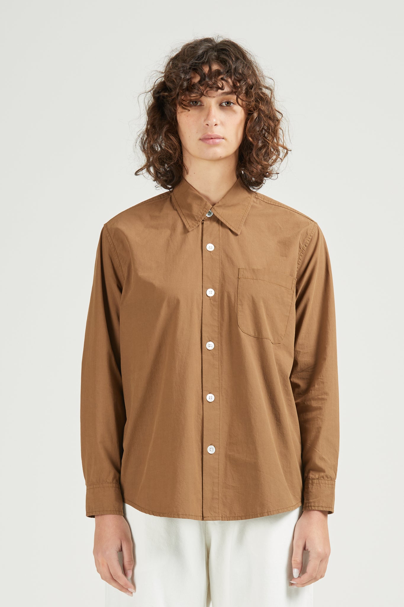 Women's Box Super Shirt, Poplin, Tan