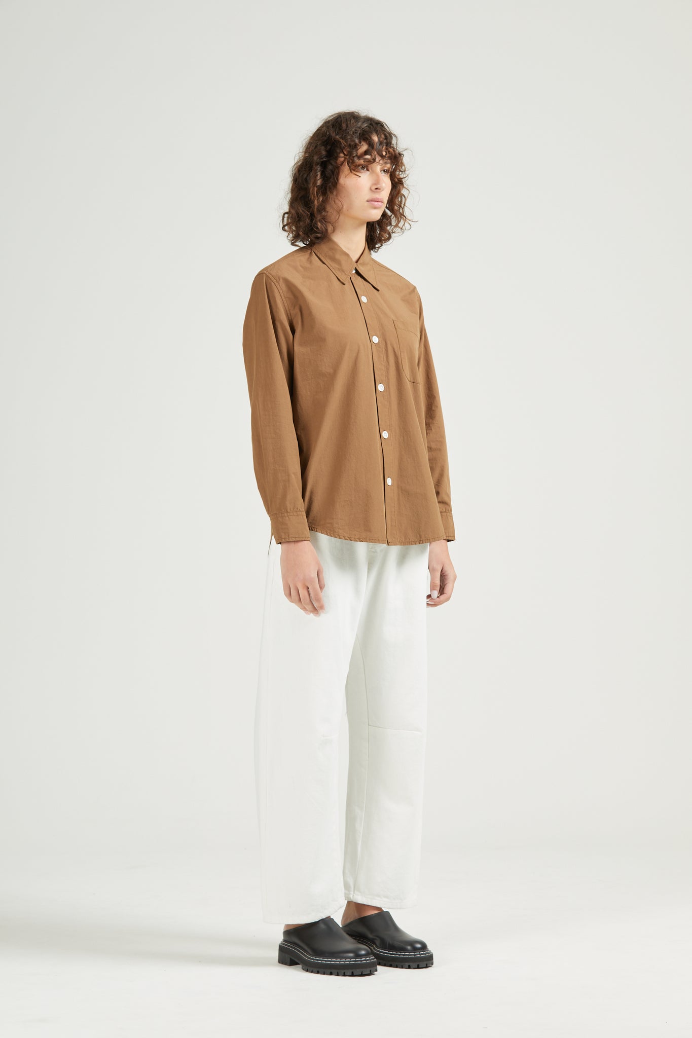 Women's Box Super Shirt, Poplin, Tan