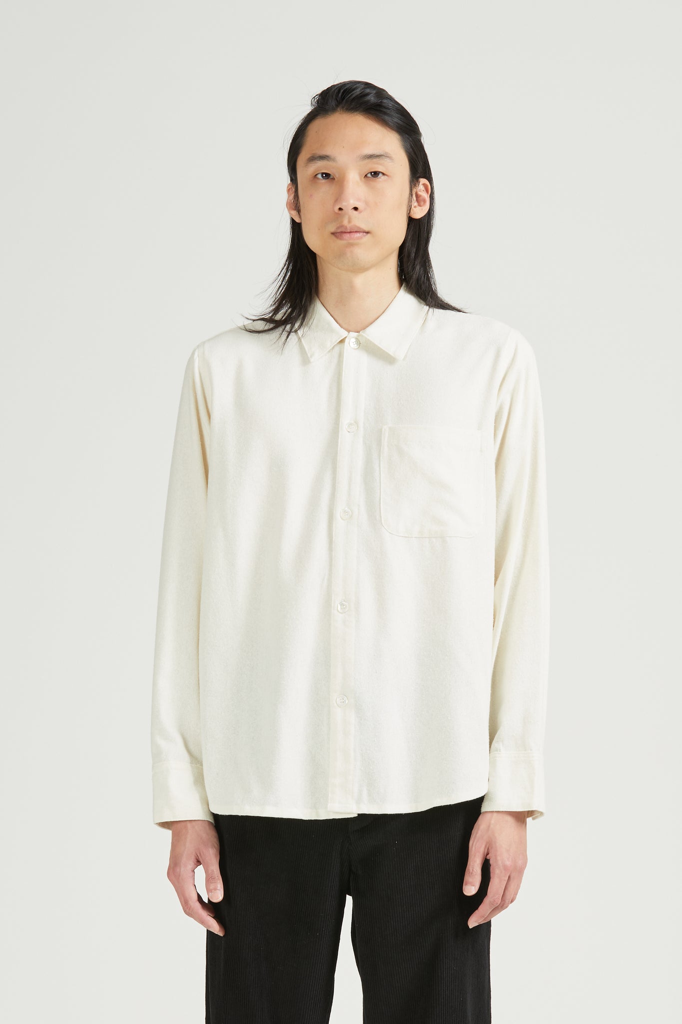 Raw Silk Curve Shirt, Natural