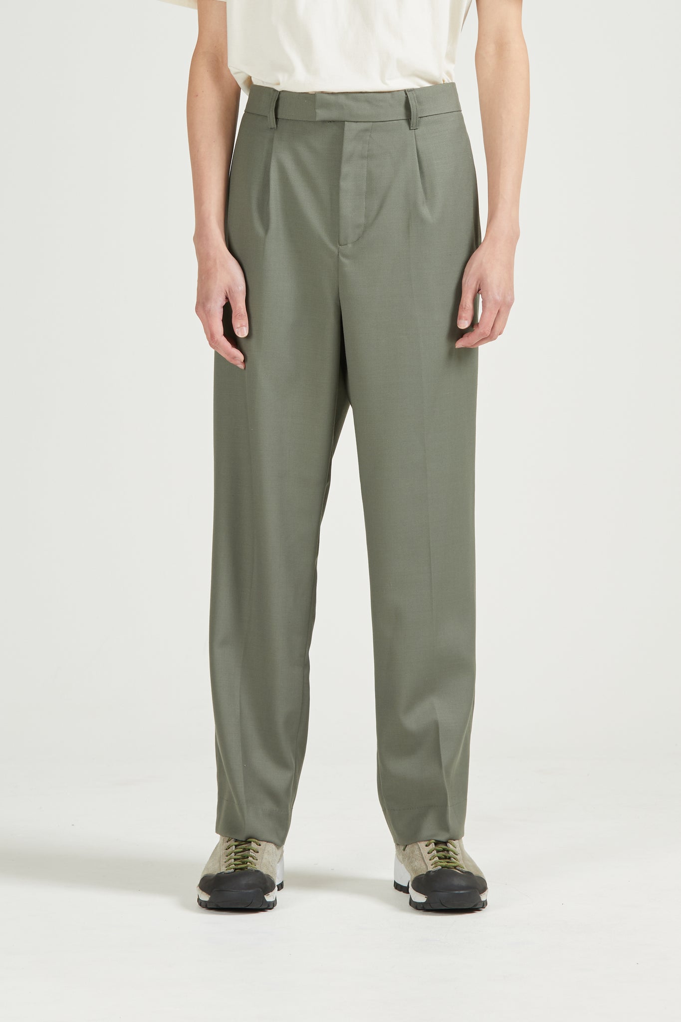 Men's Wool Pleat Pant, Sage