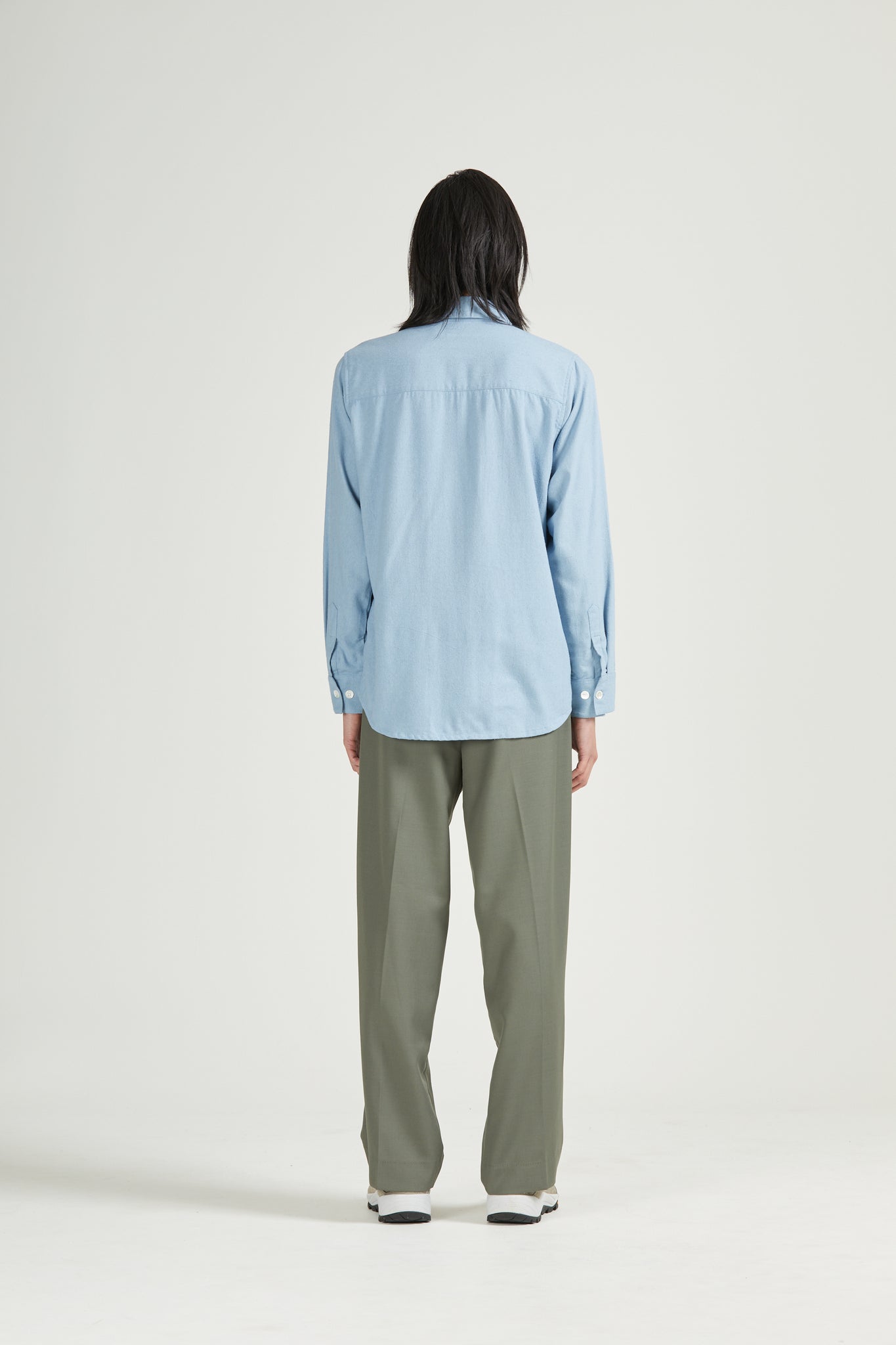 Raw Silk Curve Shirt, Sky