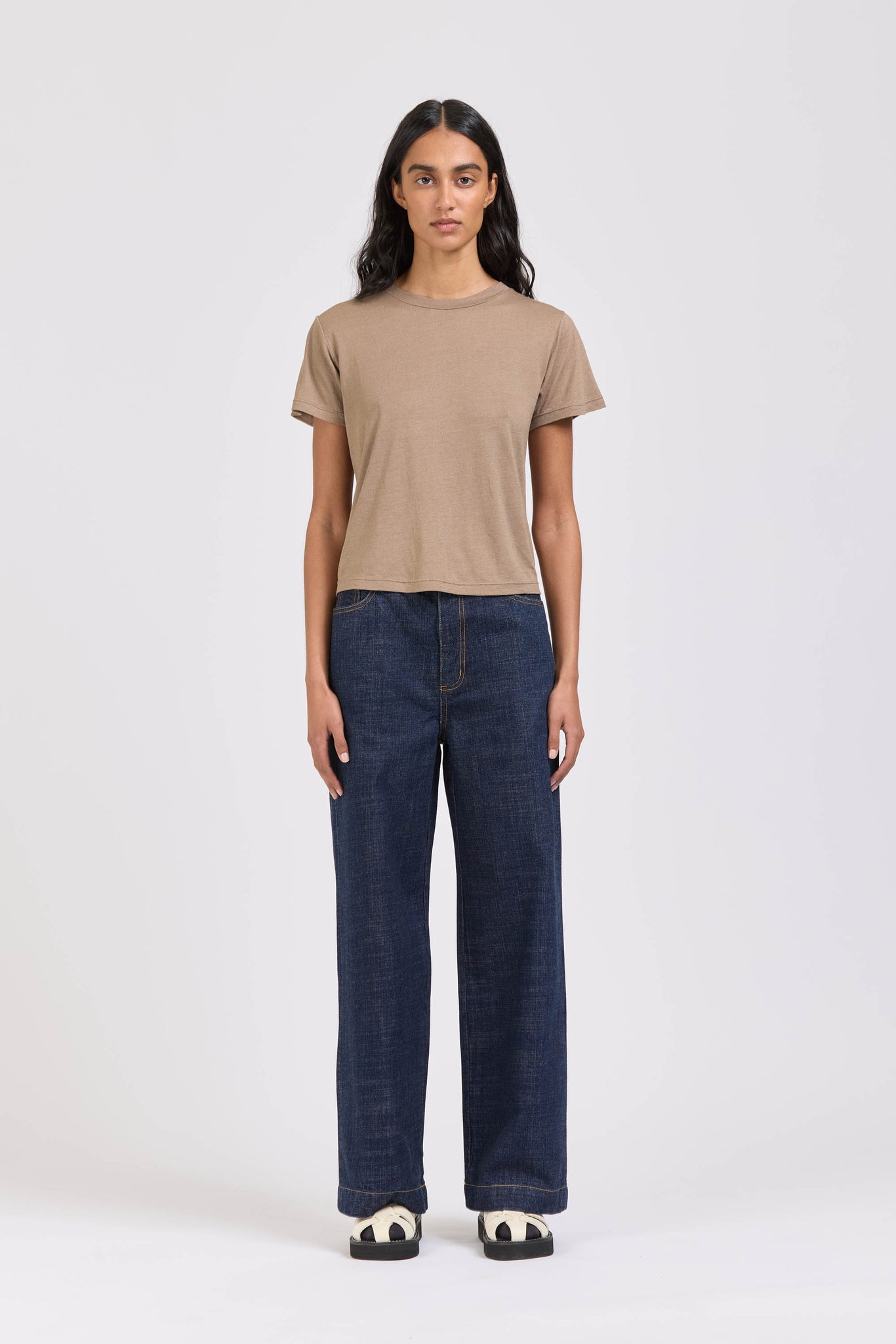 Pop Tee, Linen Jersey, Mushroom