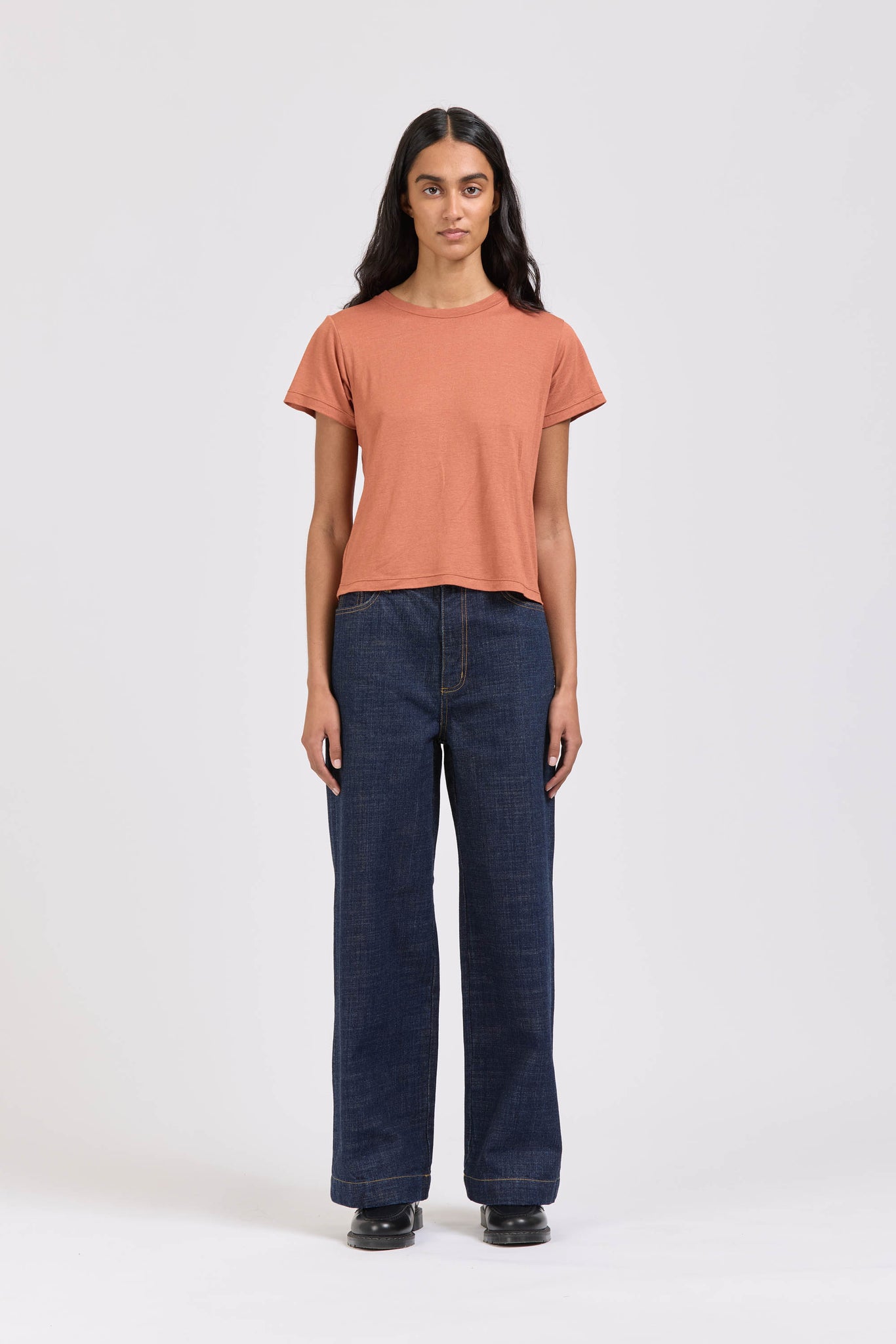 Pop Tee, Linen Jersey, Brick