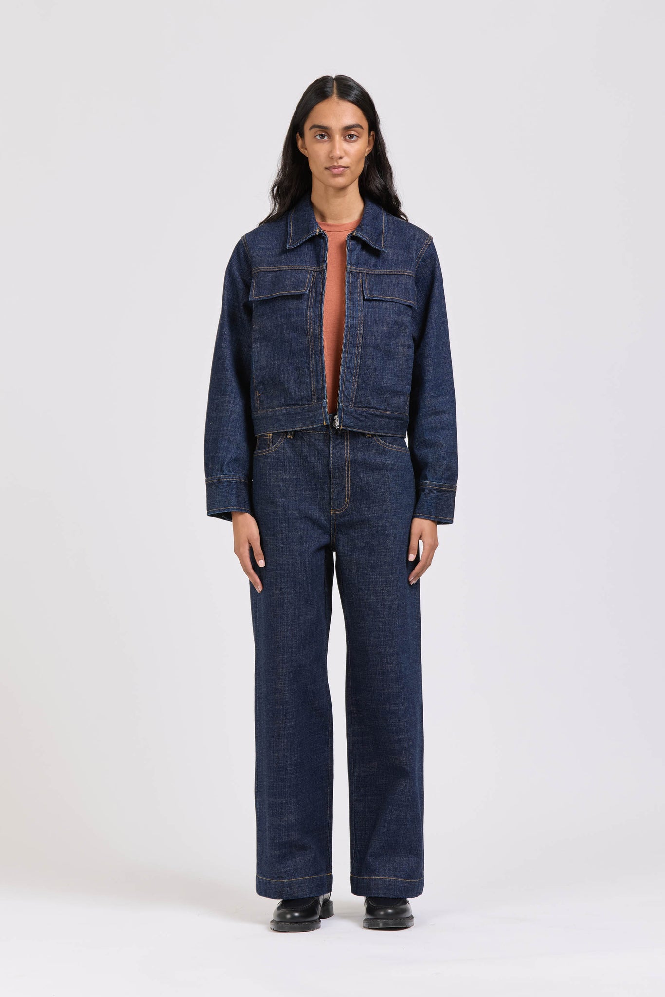 Zip Blouson, Denim