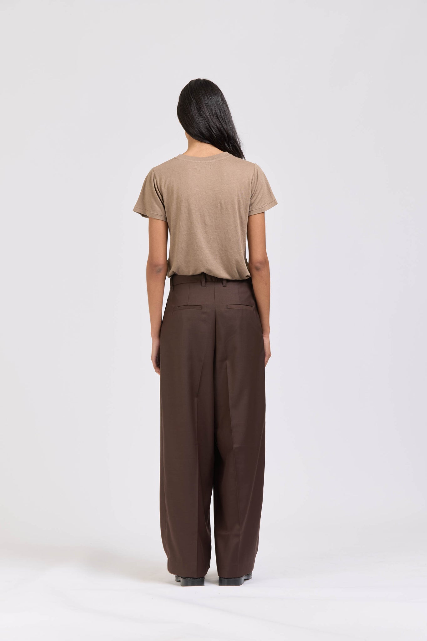 Wool Pleat Pant, Espresso