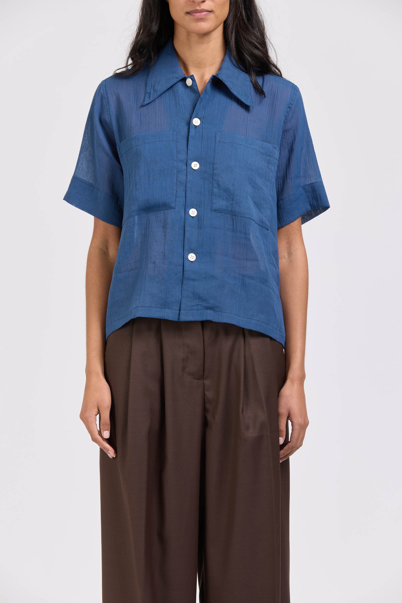Sheer Pocket Shirt, Teal