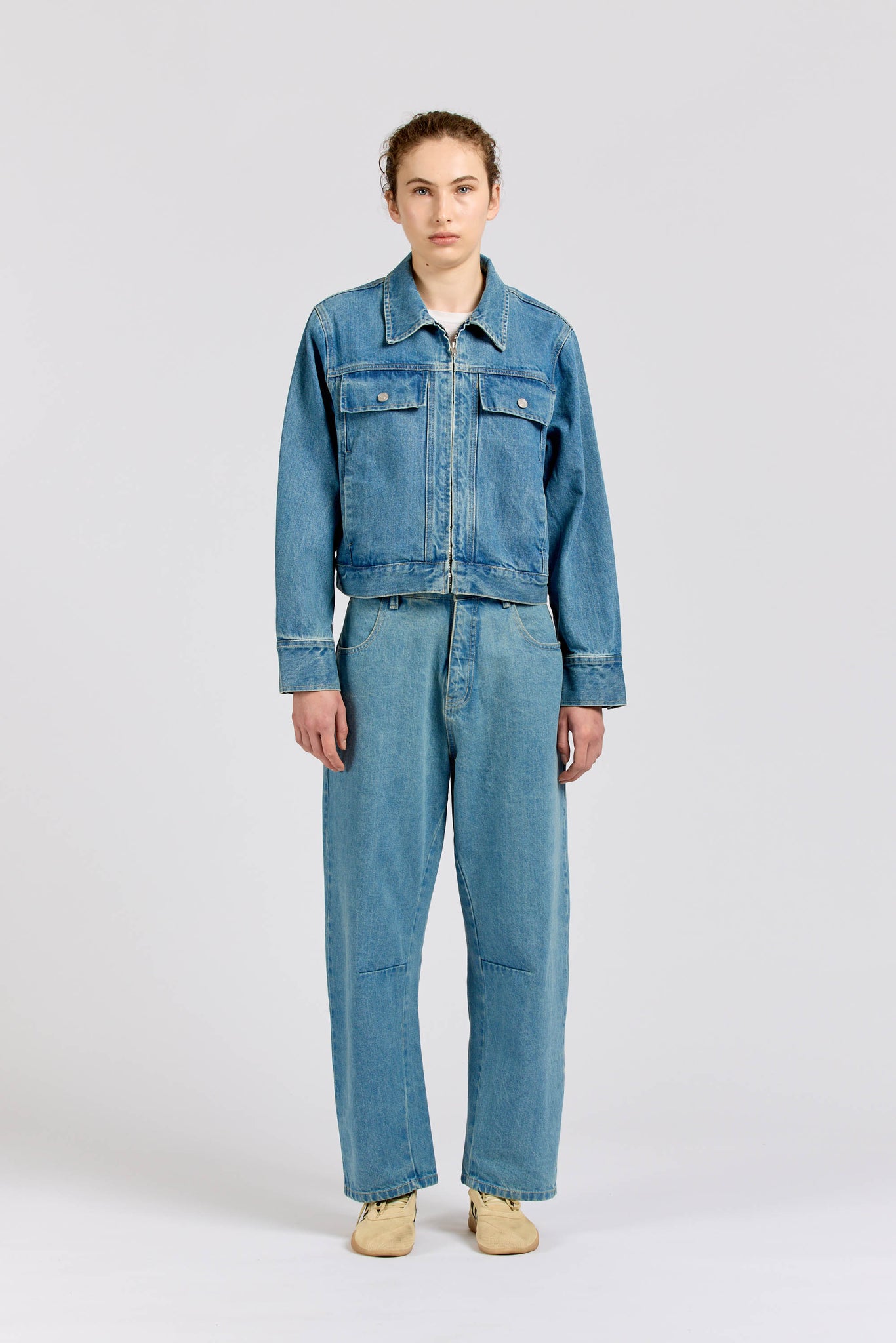 Zip Blouson, Selvedge Denim, Vintage Stonewash