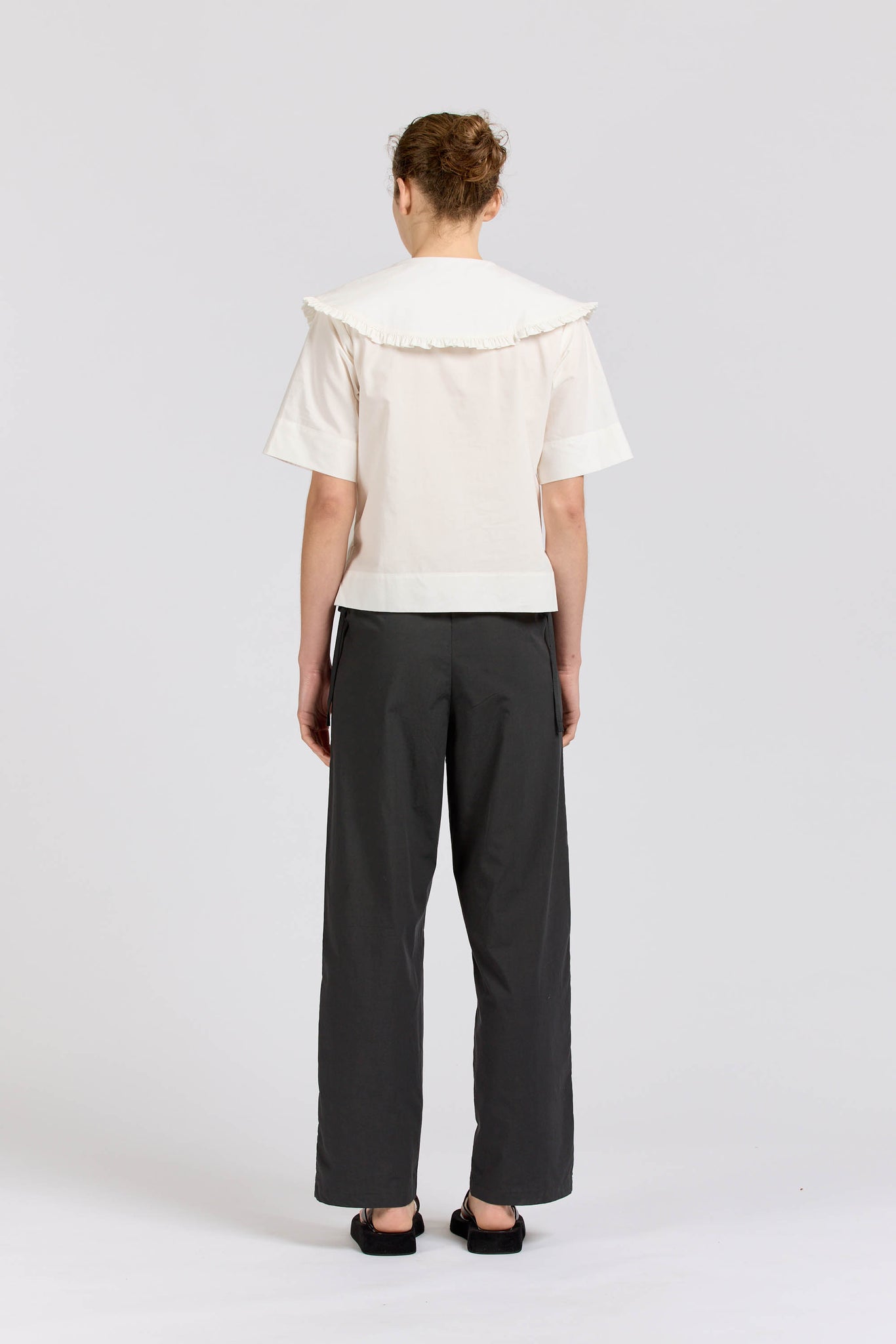Big Frill Short Sleeve, Poplin, Off White