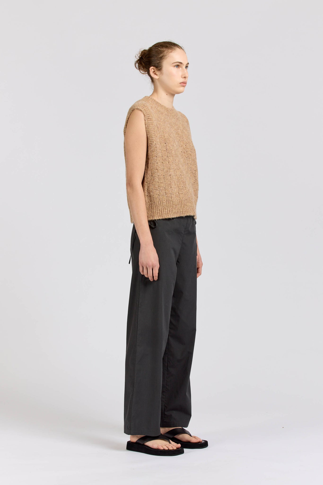 Basket Weave Vest, Toffee