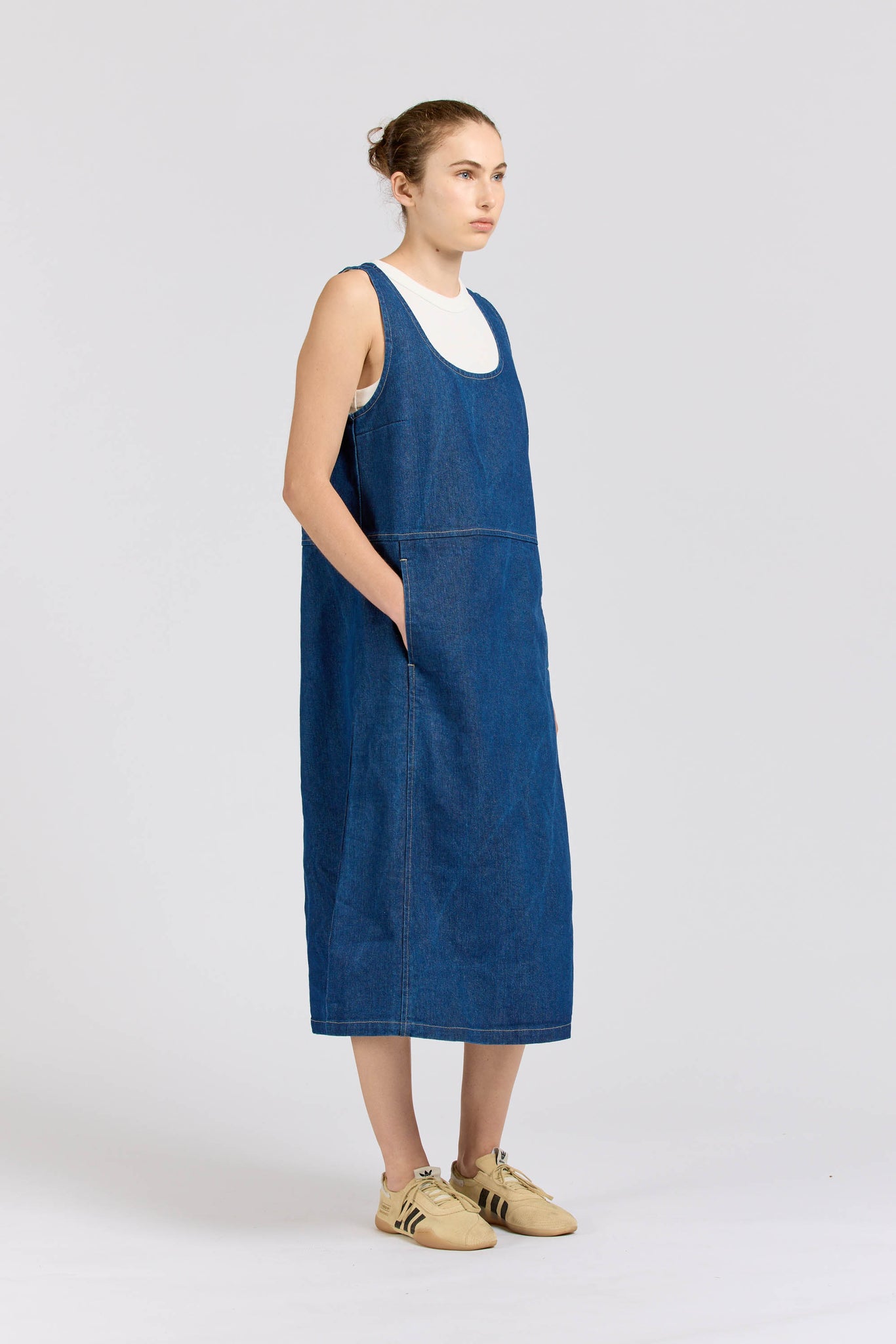 Shell Dress, Denim, Indigo