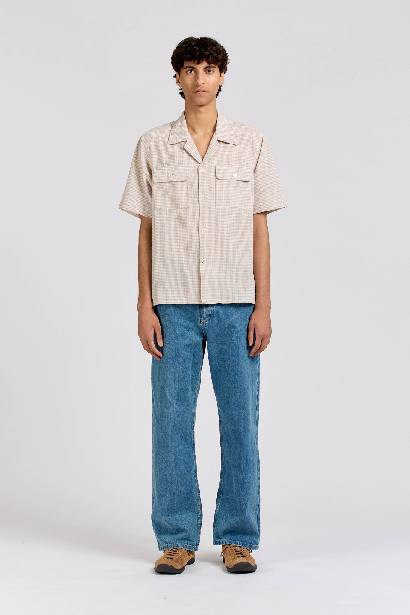 Midwest Short Sleeve, Cloth, Brown Check