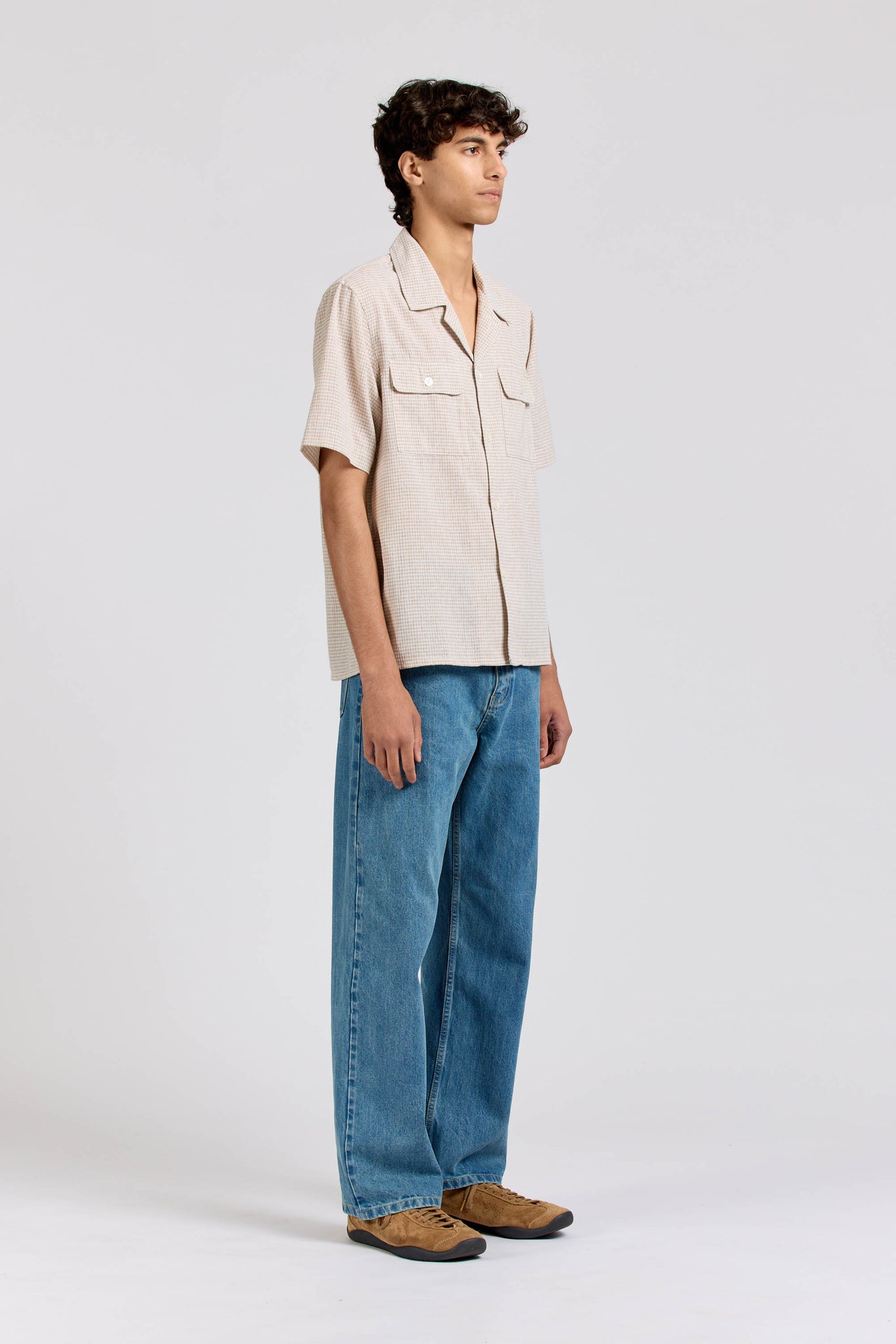 Midwest Short Sleeve, Cloth, Brown Check