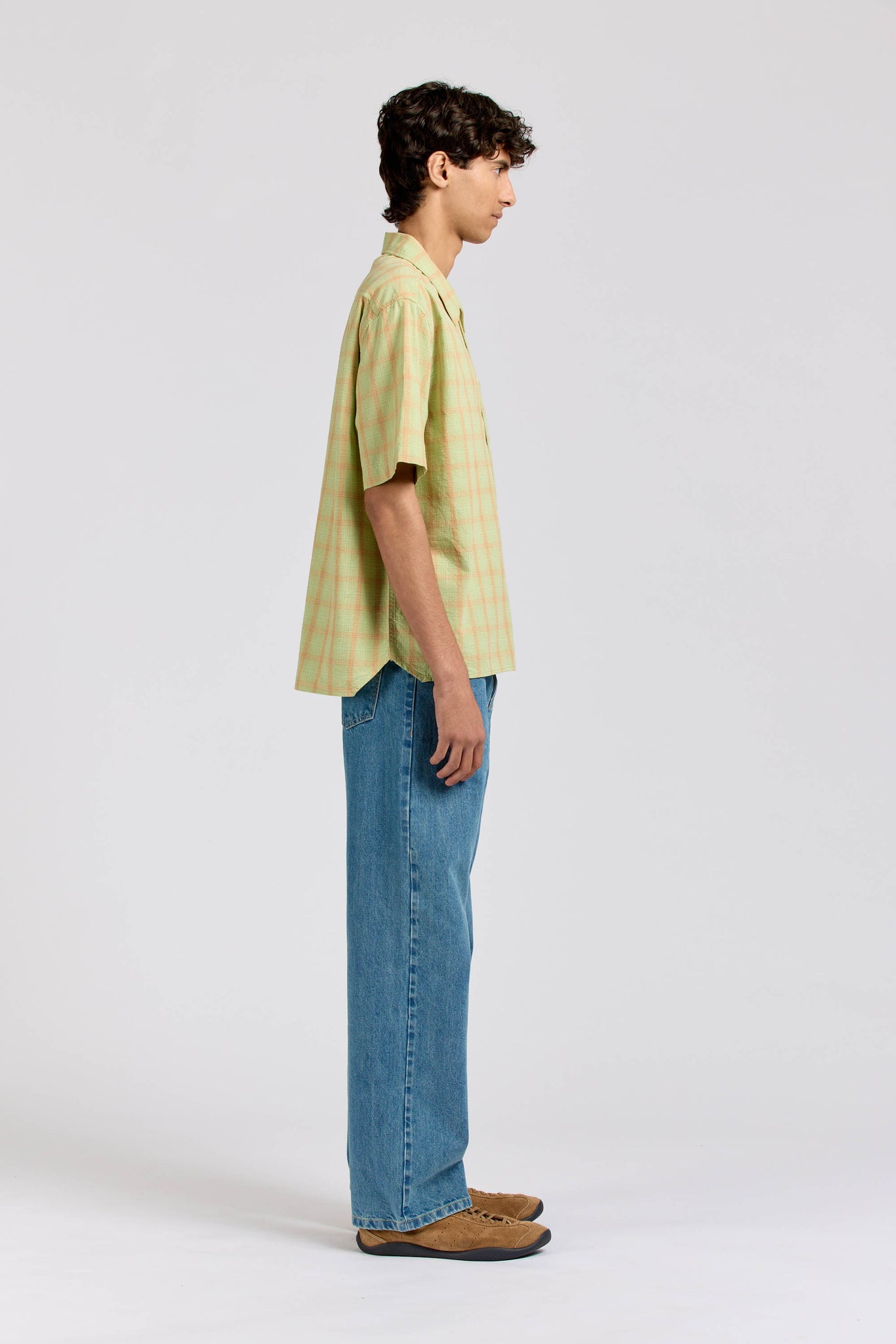 Extra Shirt Short Sleeve, Lime Check