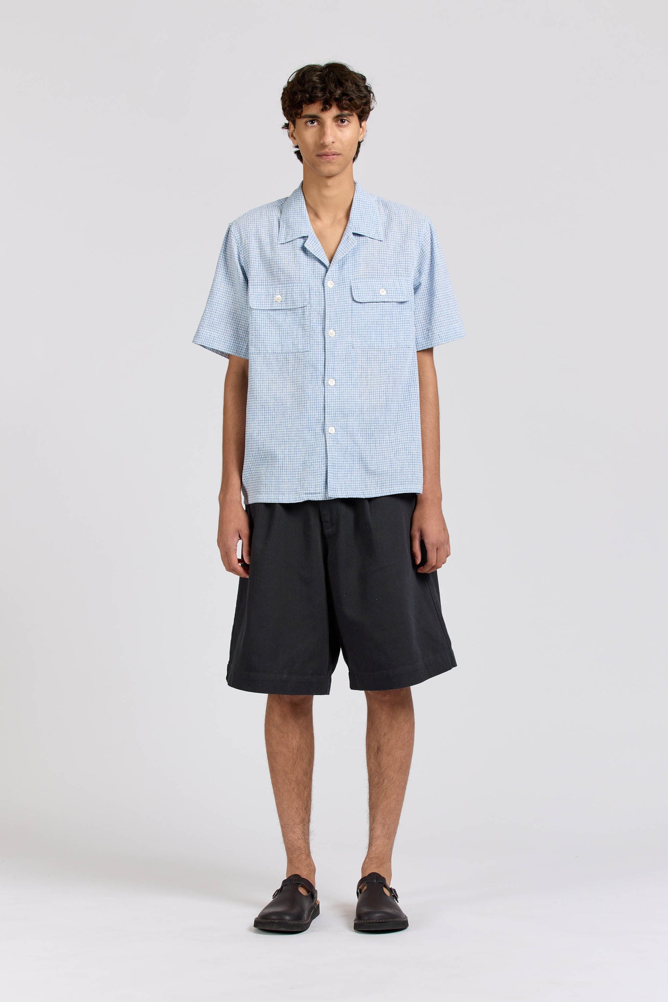 Midwest Short Sleeve, Cloth, Blue Check