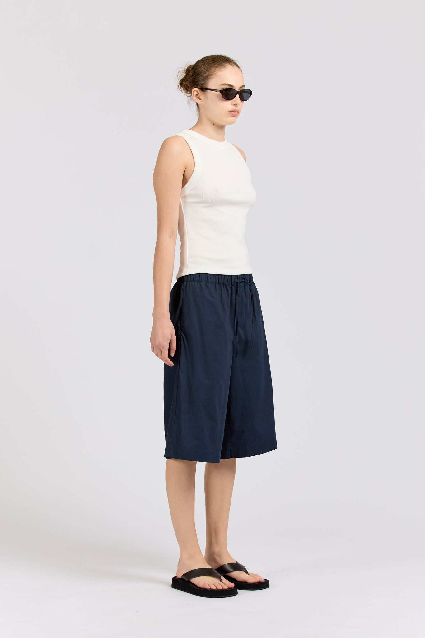 Sleeveless Boat Neck, White