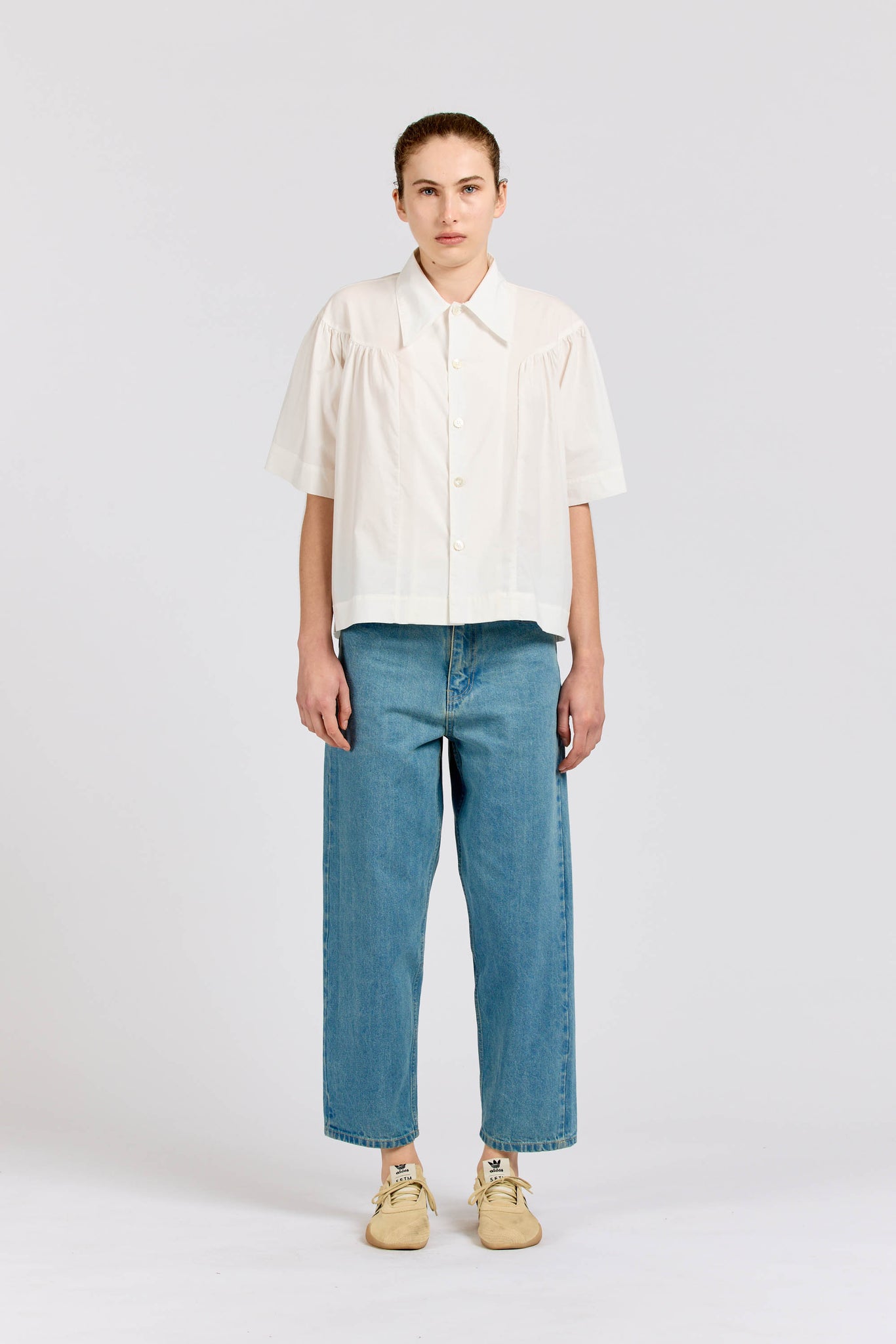 Moon Shirt Short Sleeve, Poplin, Off White