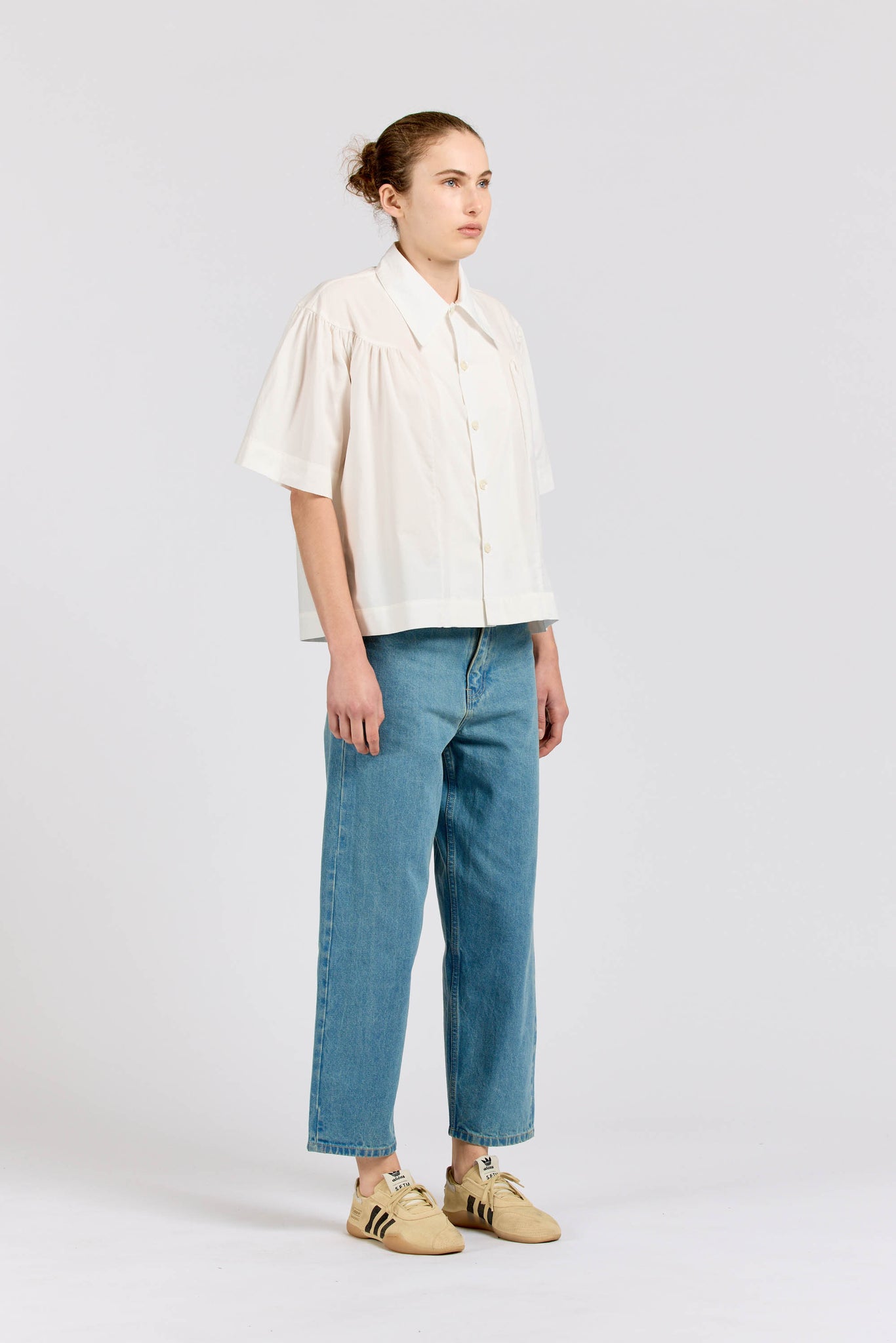 Moon Shirt Short Sleeve, Poplin, Off White