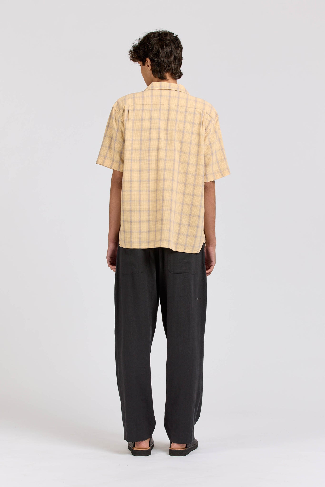 Extra Shirt Short Sleeve, Yellow Grey Check