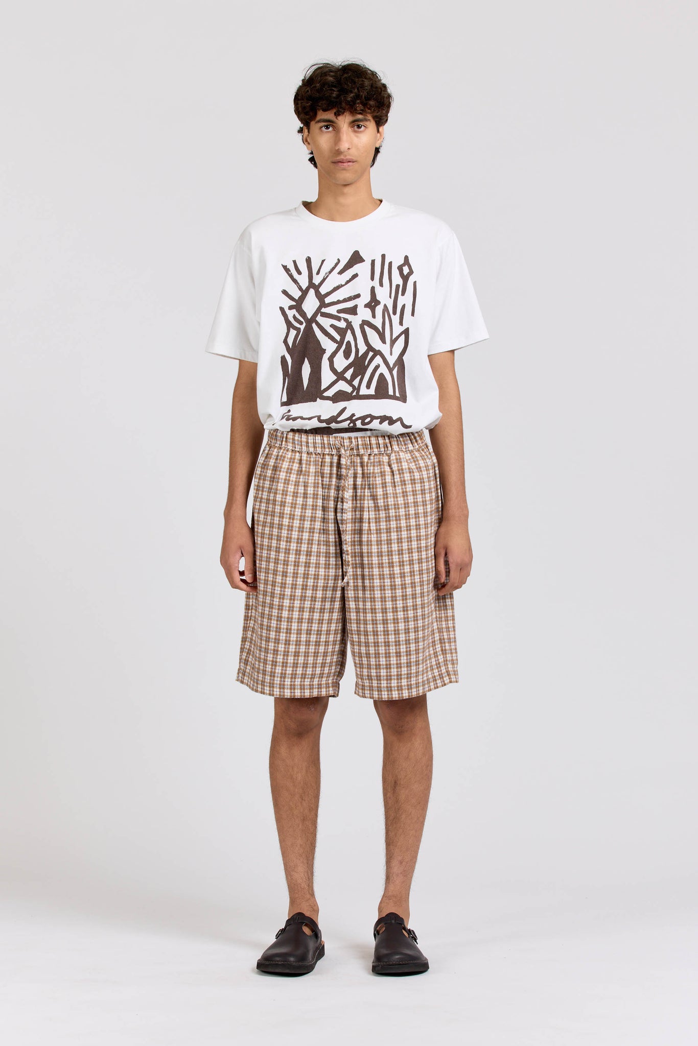 Court Short, Flannel Check, Brown