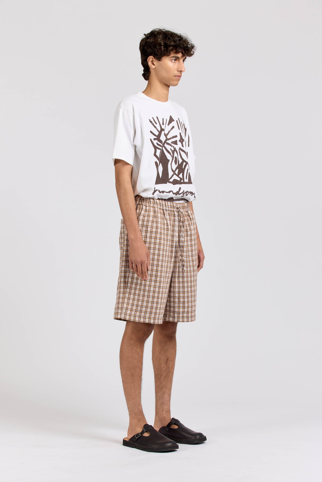 Court Short, Flannel Check, Brown