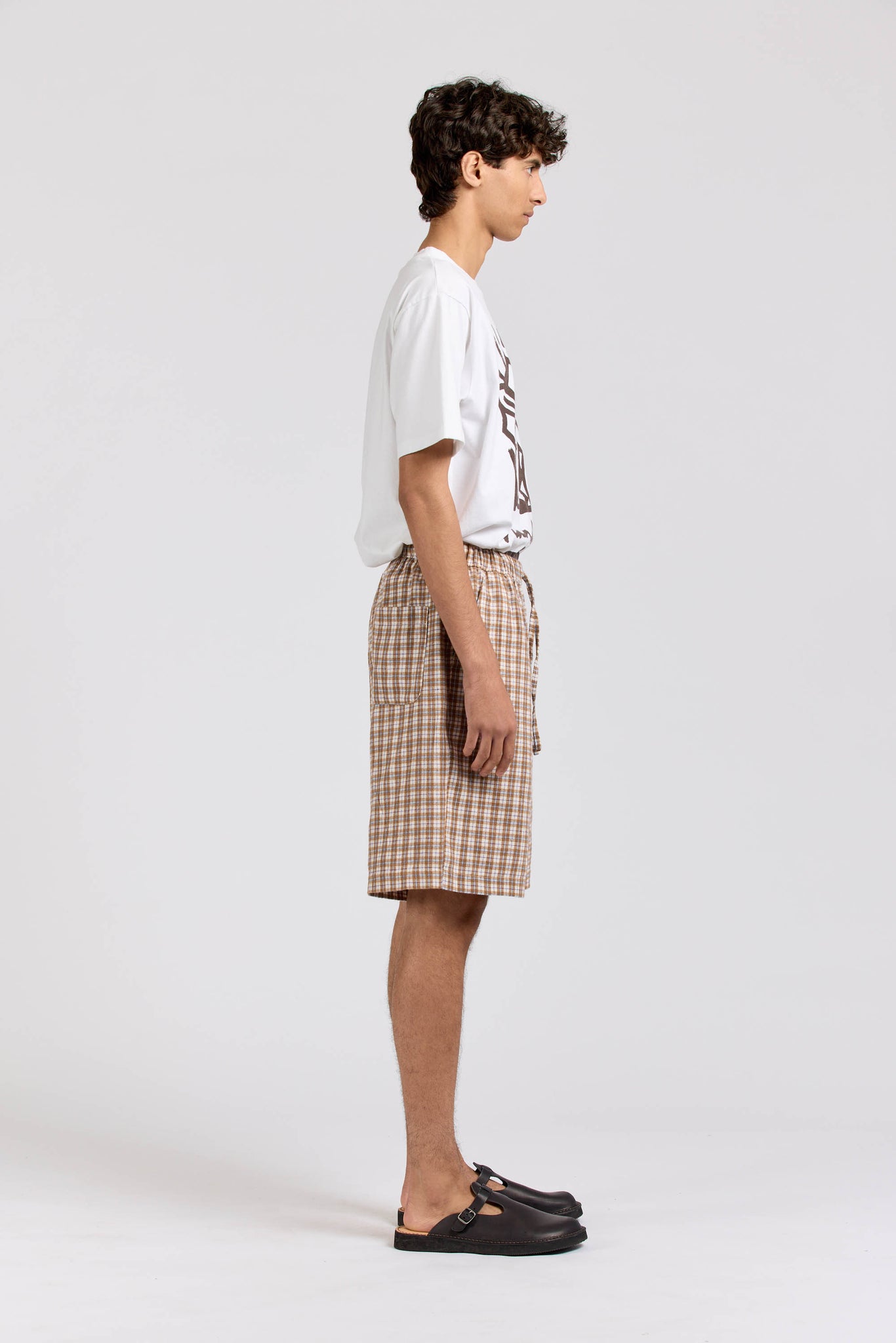 Court Short, Flannel Check, Brown