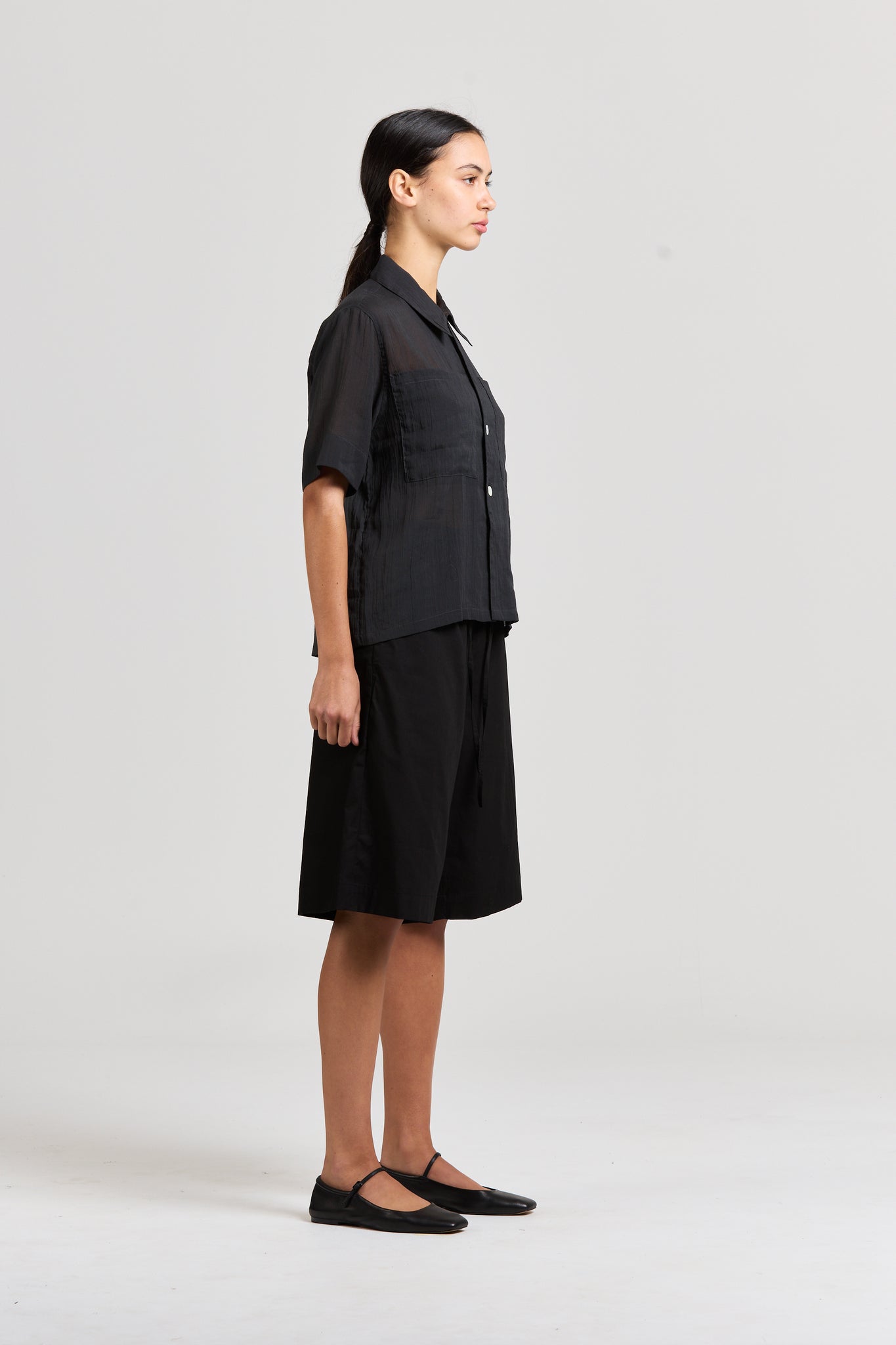 Sheer Pocket Shirt, Charcoal