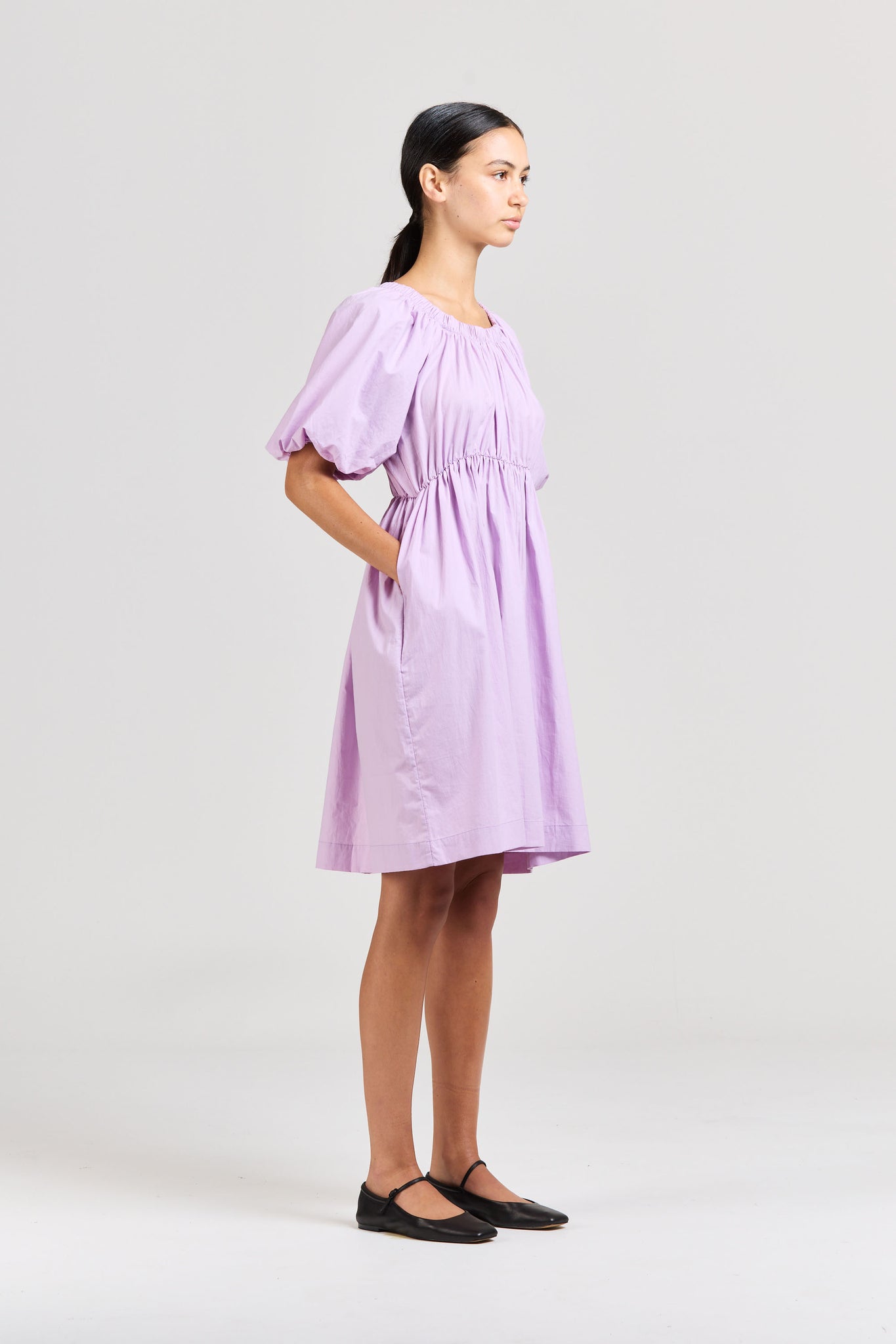 Puff Dress, Poplin, Lotus