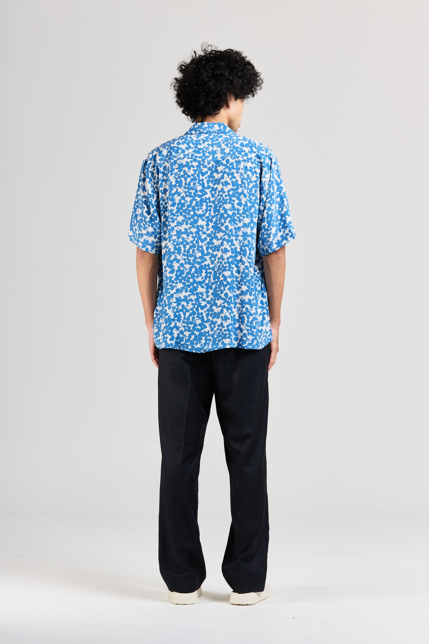 Silk Mid West Short Sleeve, Flower Print, Blue