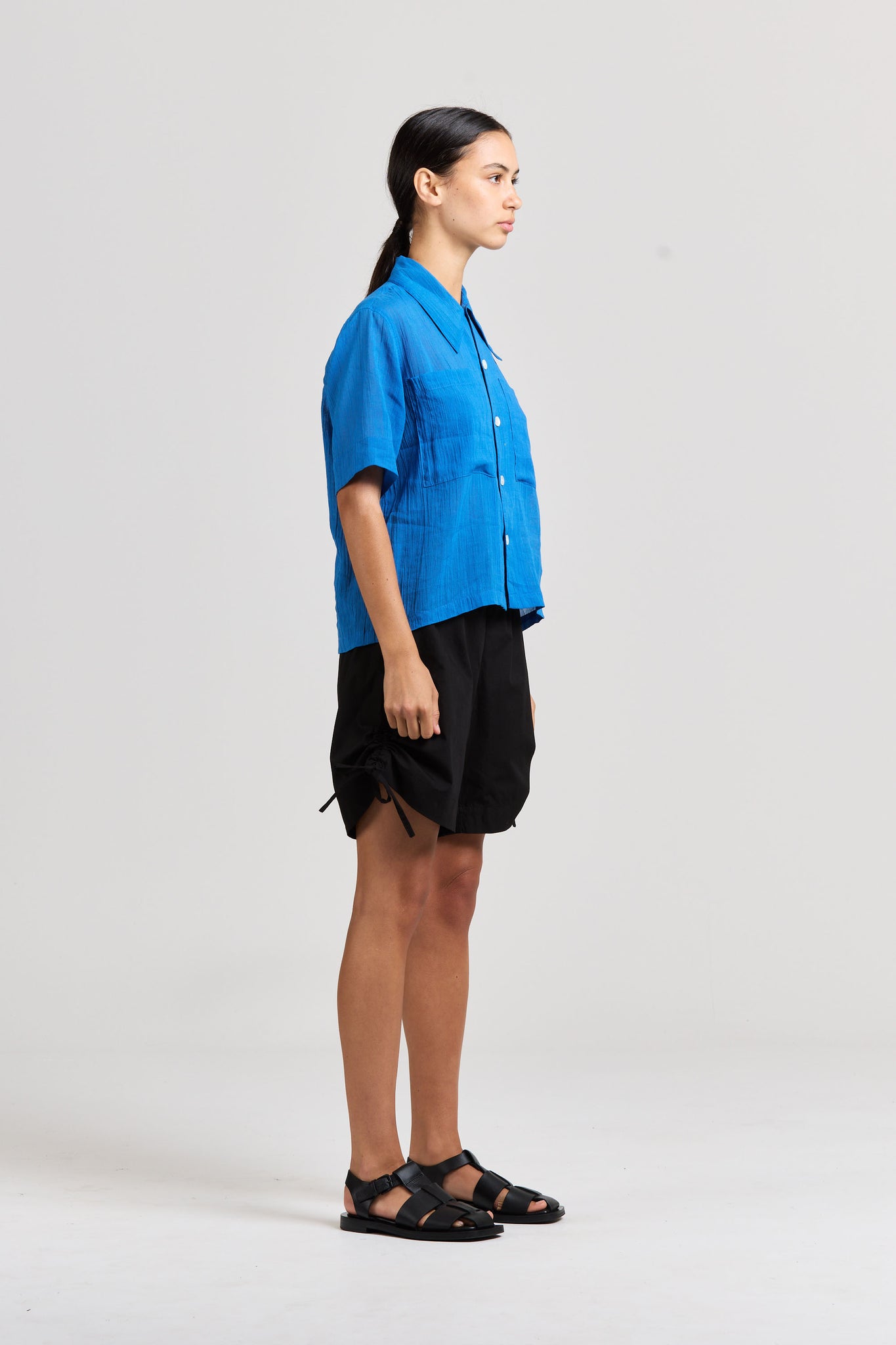 Sheer Pocket Shirt, Cobalt