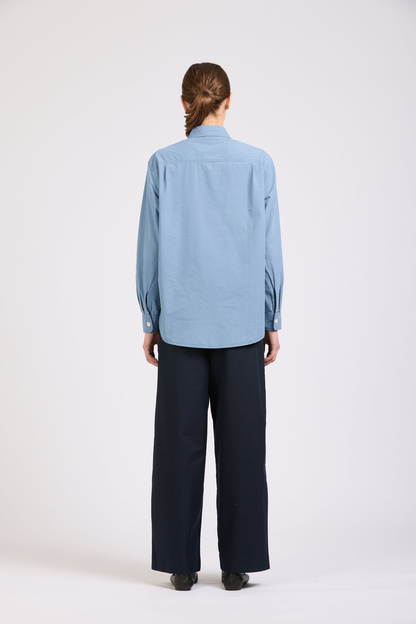 Women's Box Super Shirt, Poplin, Dusty Blue