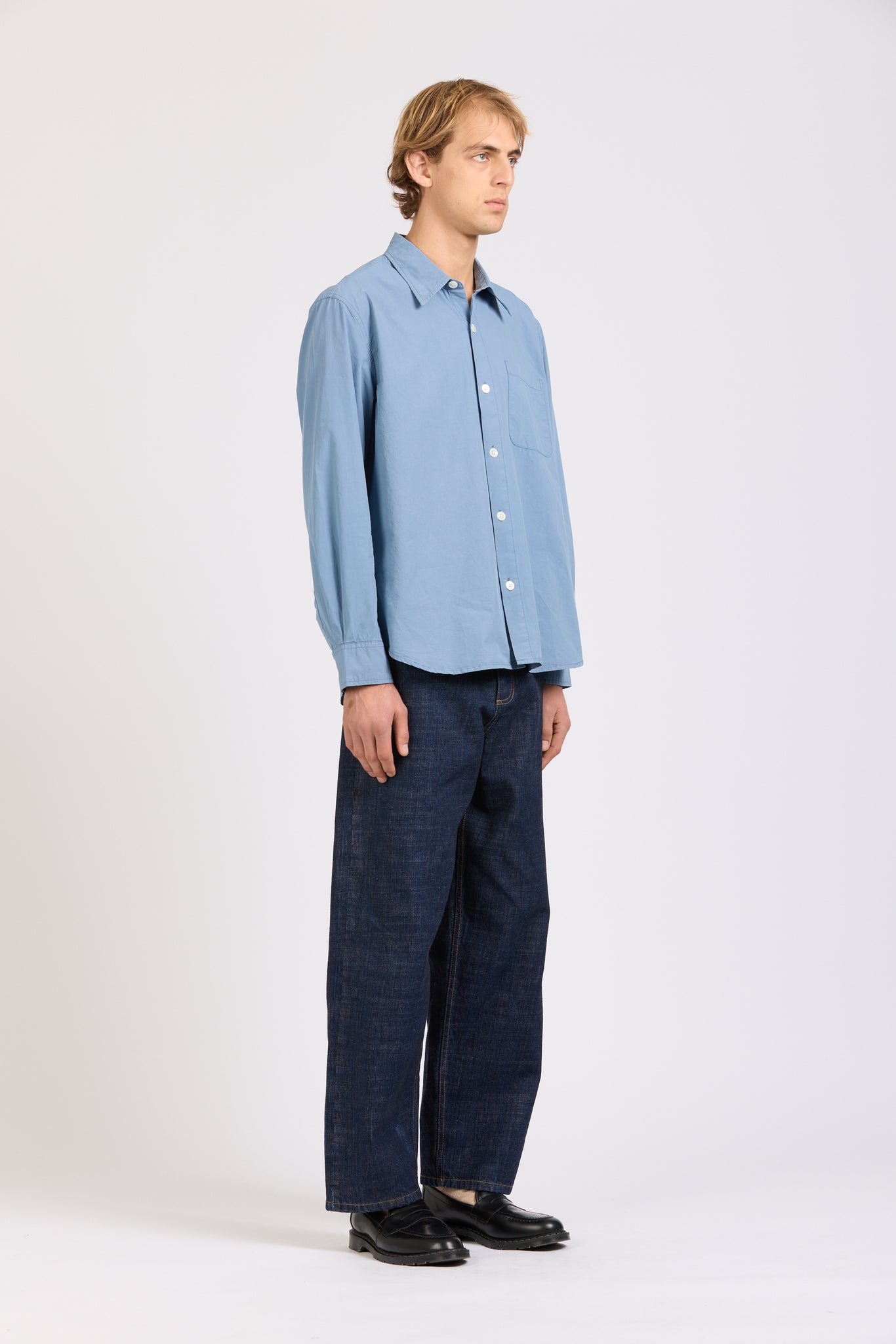Men's Super Shirt, Poplin, Dusty Blue