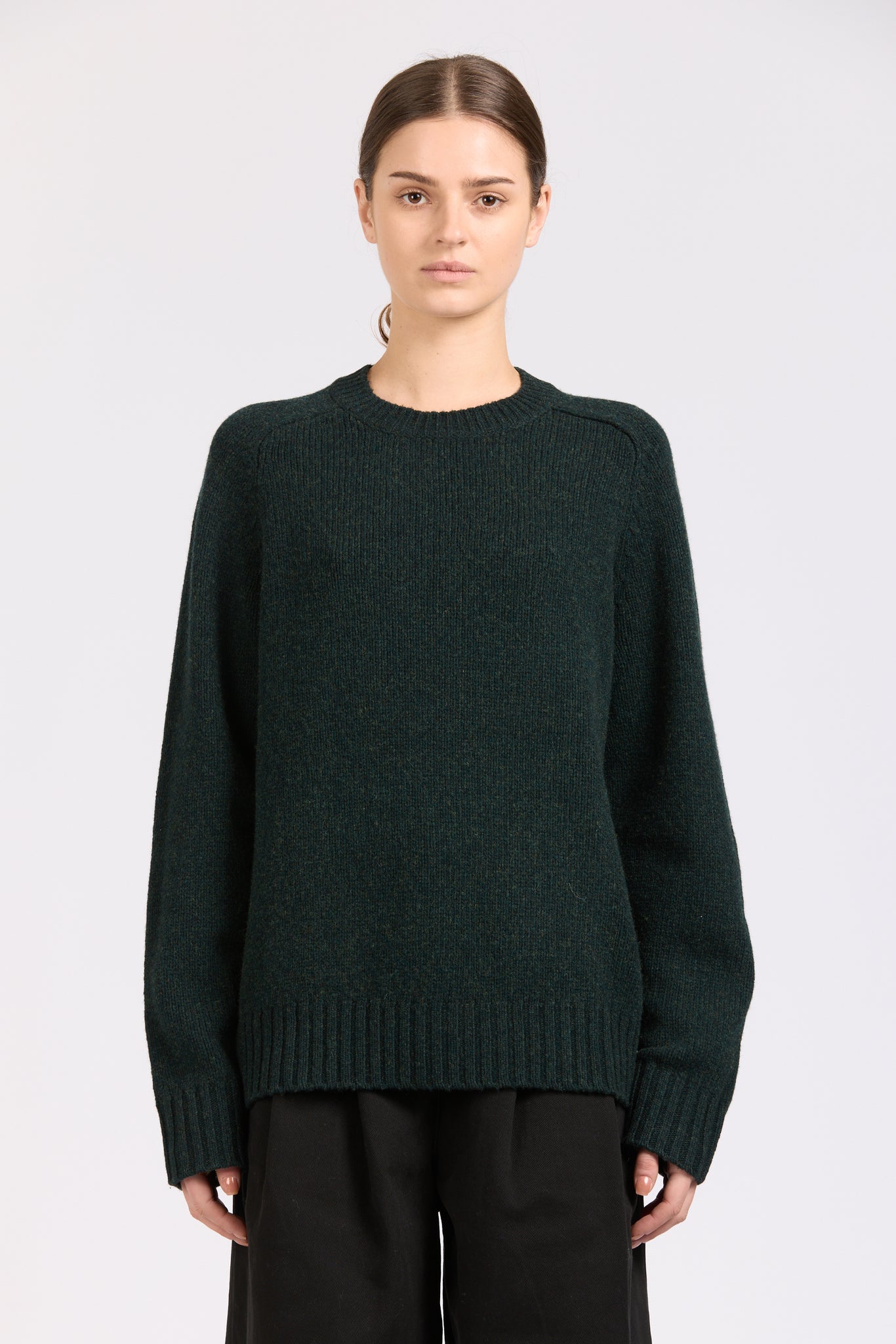 Chunky Crew Knit, Pine