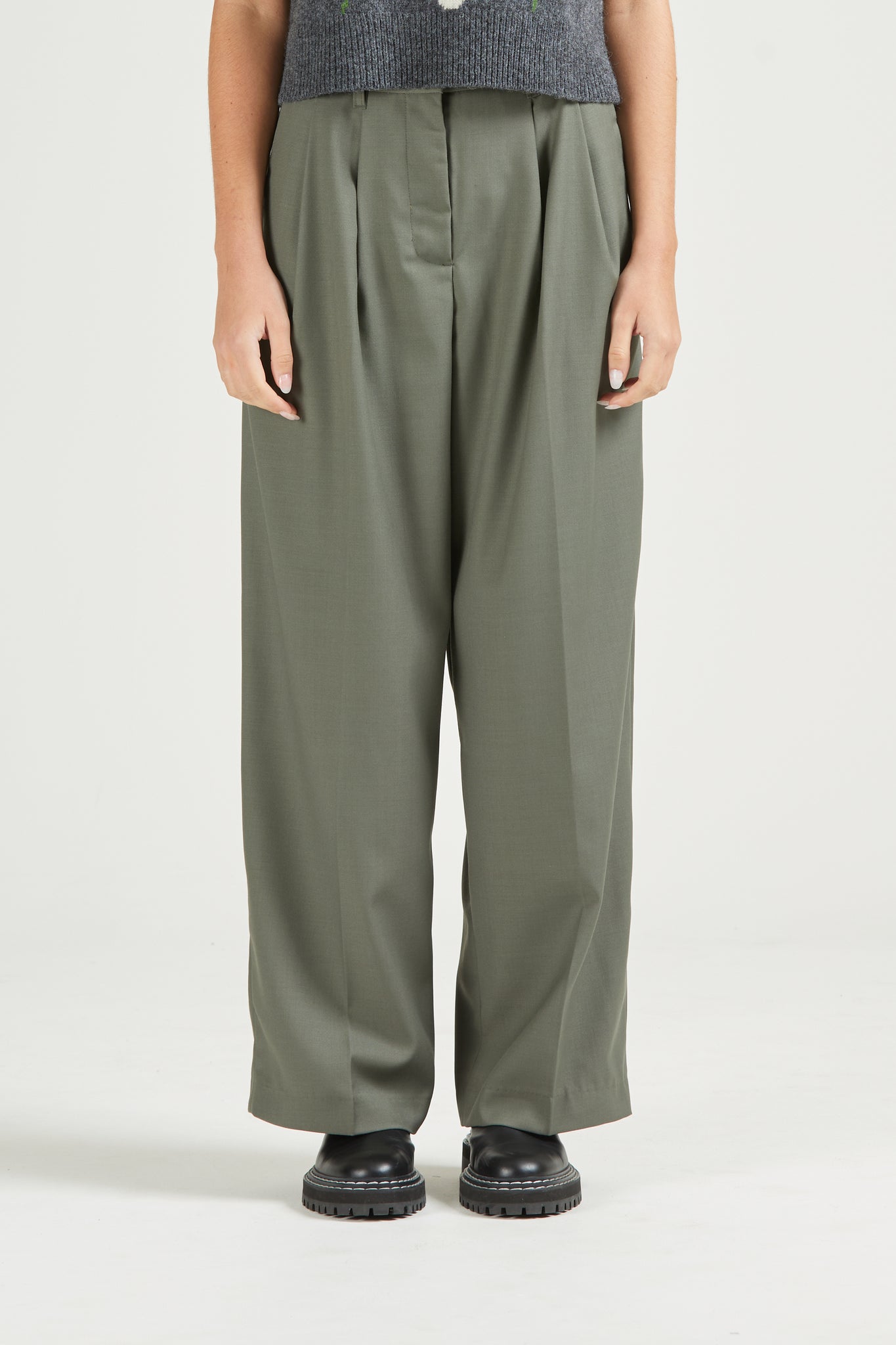 Pleat Pant, Sage