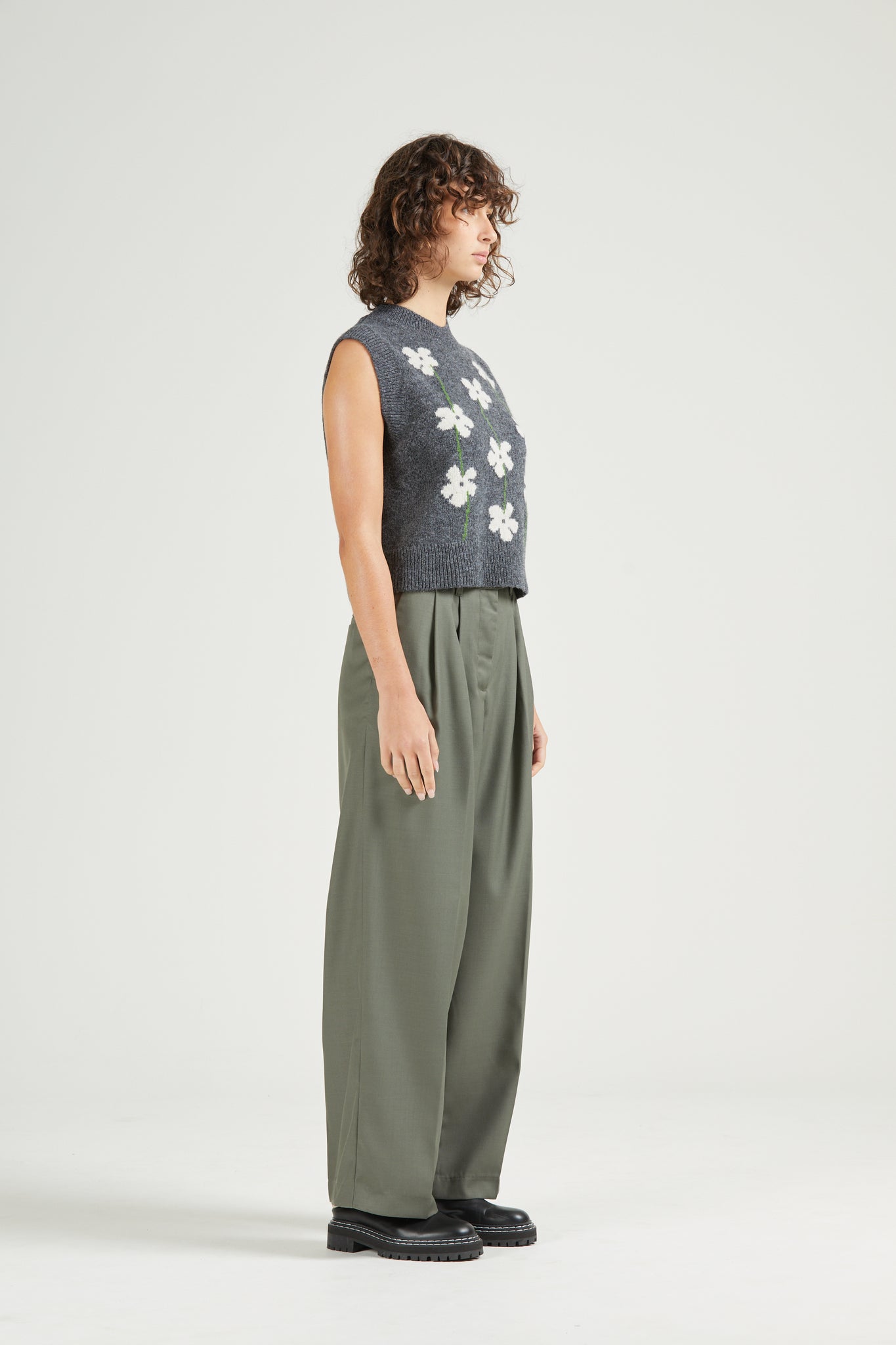 Pleat Pant, Sage