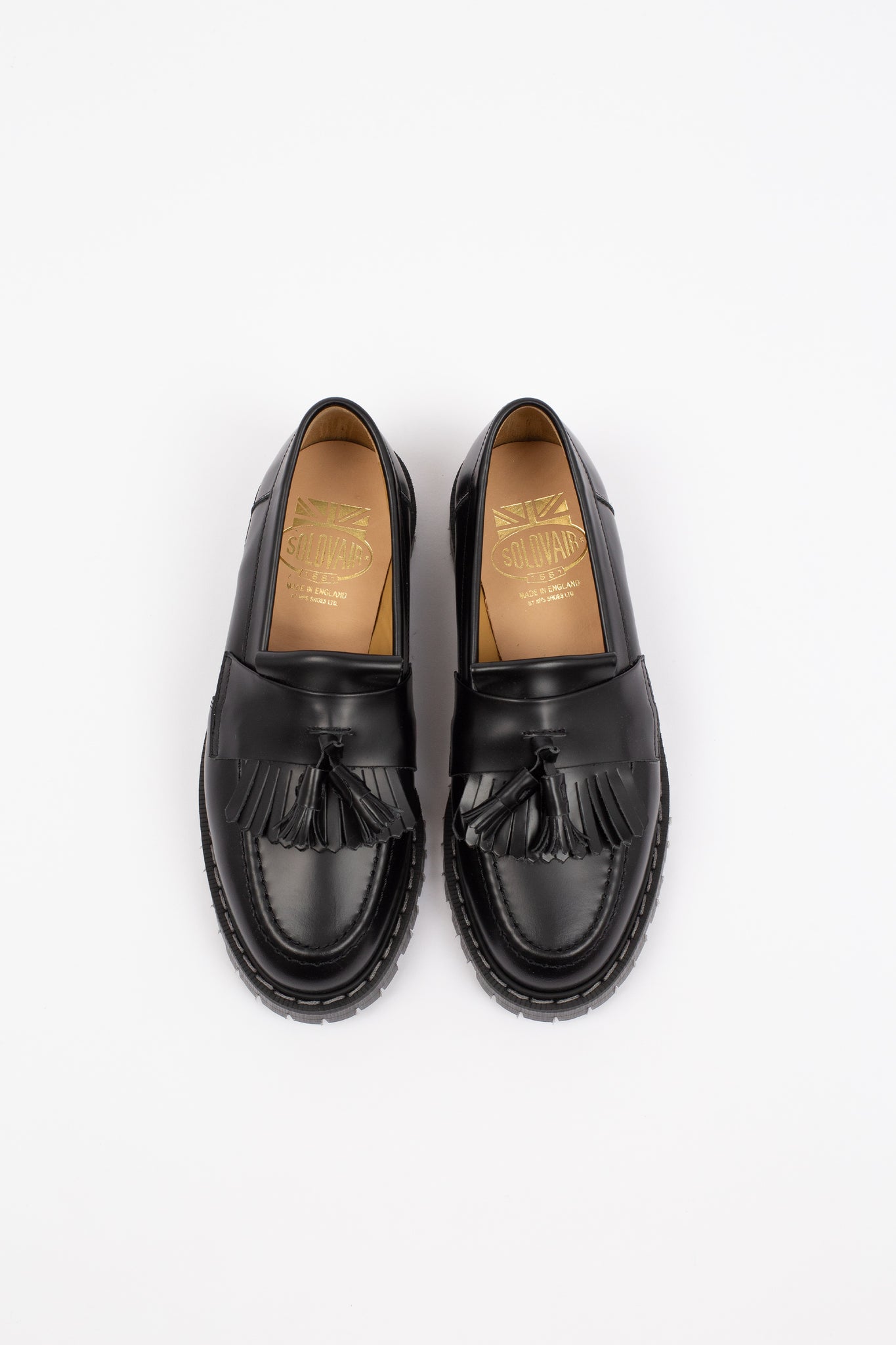 Tassel Loafer, Black Hi-Shine, Commando Sole