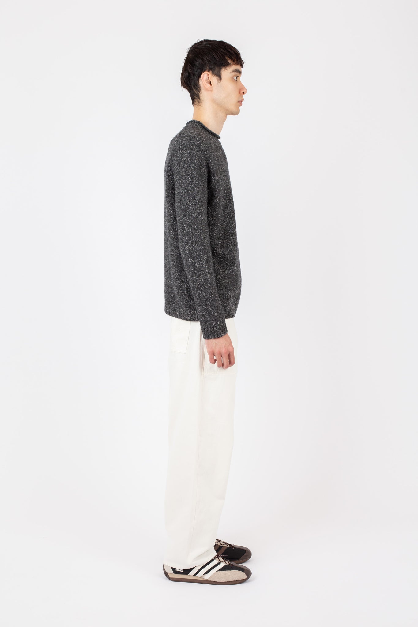 Silk Roll Neck, Charcoal