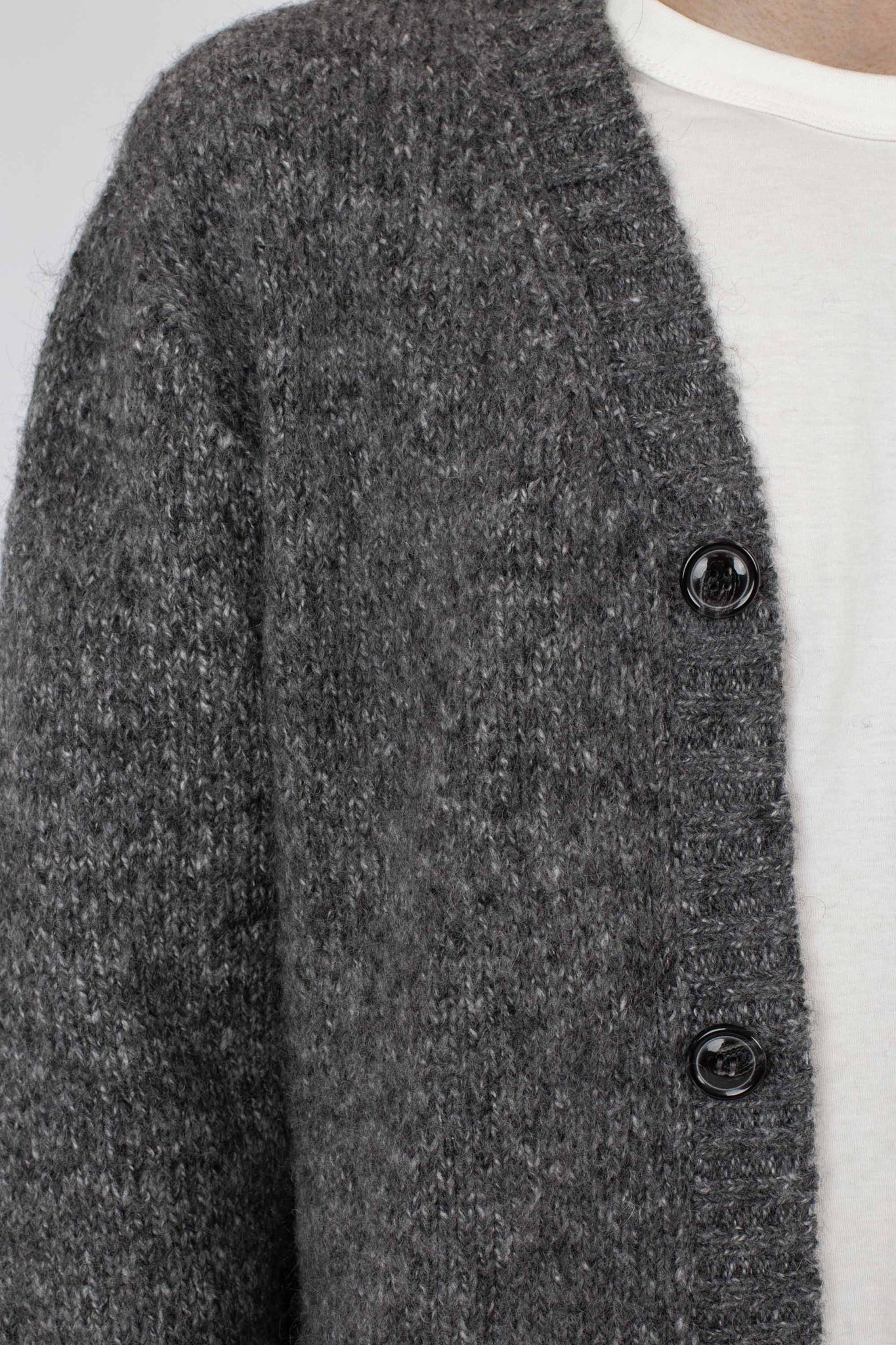 Mohair Cardigan, Charcoal