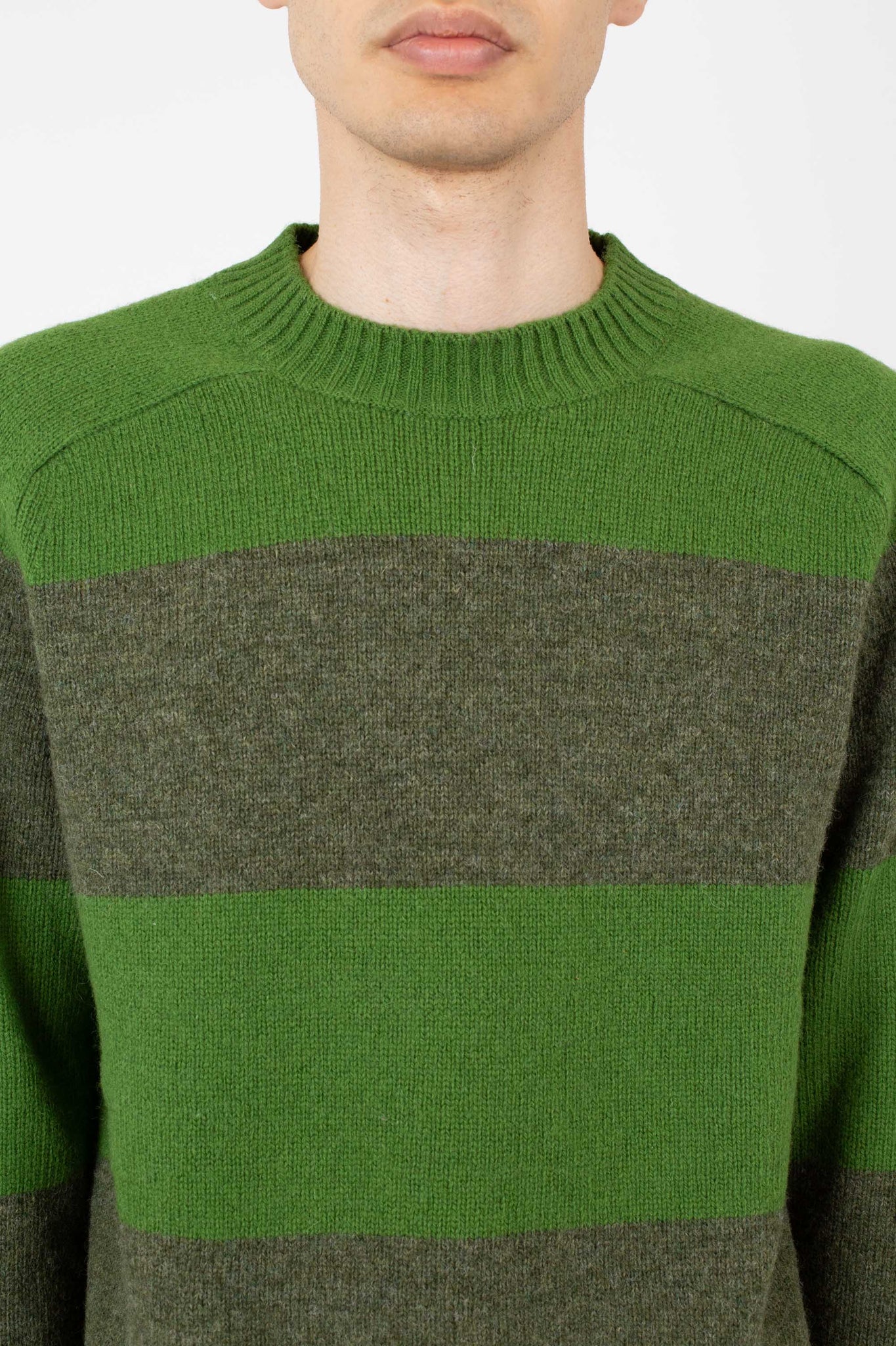 Fisherman Stripe Crew, Fern / Pine