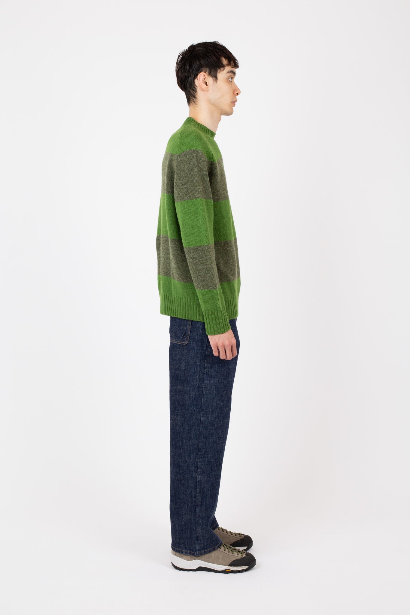 Fisherman Stripe Crew, Fern / Pine