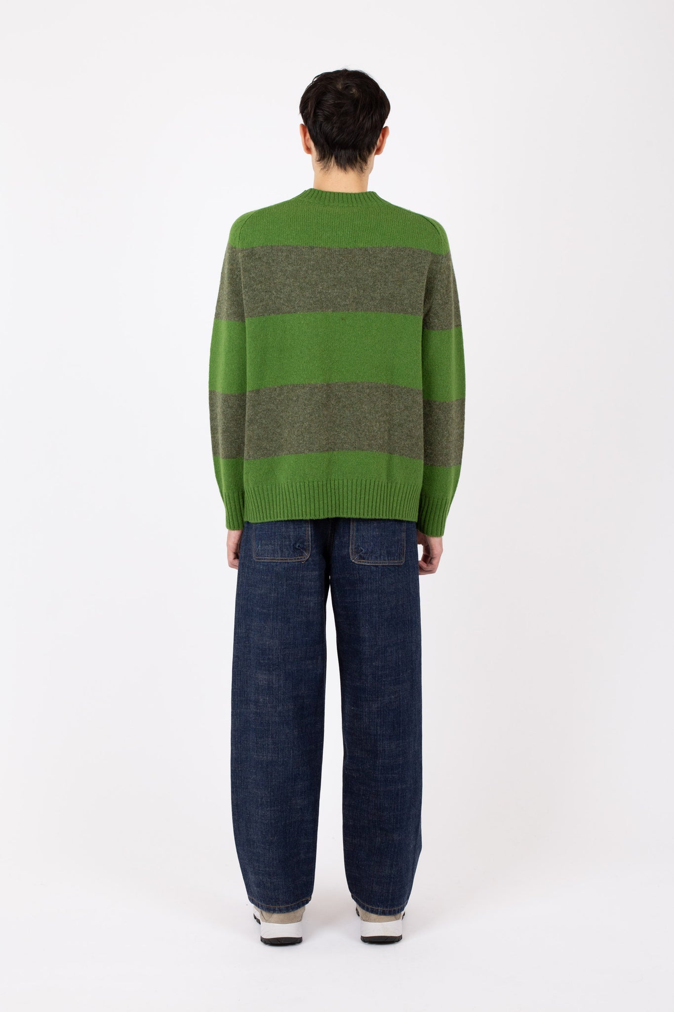 Fisherman Stripe Crew, Fern / Pine