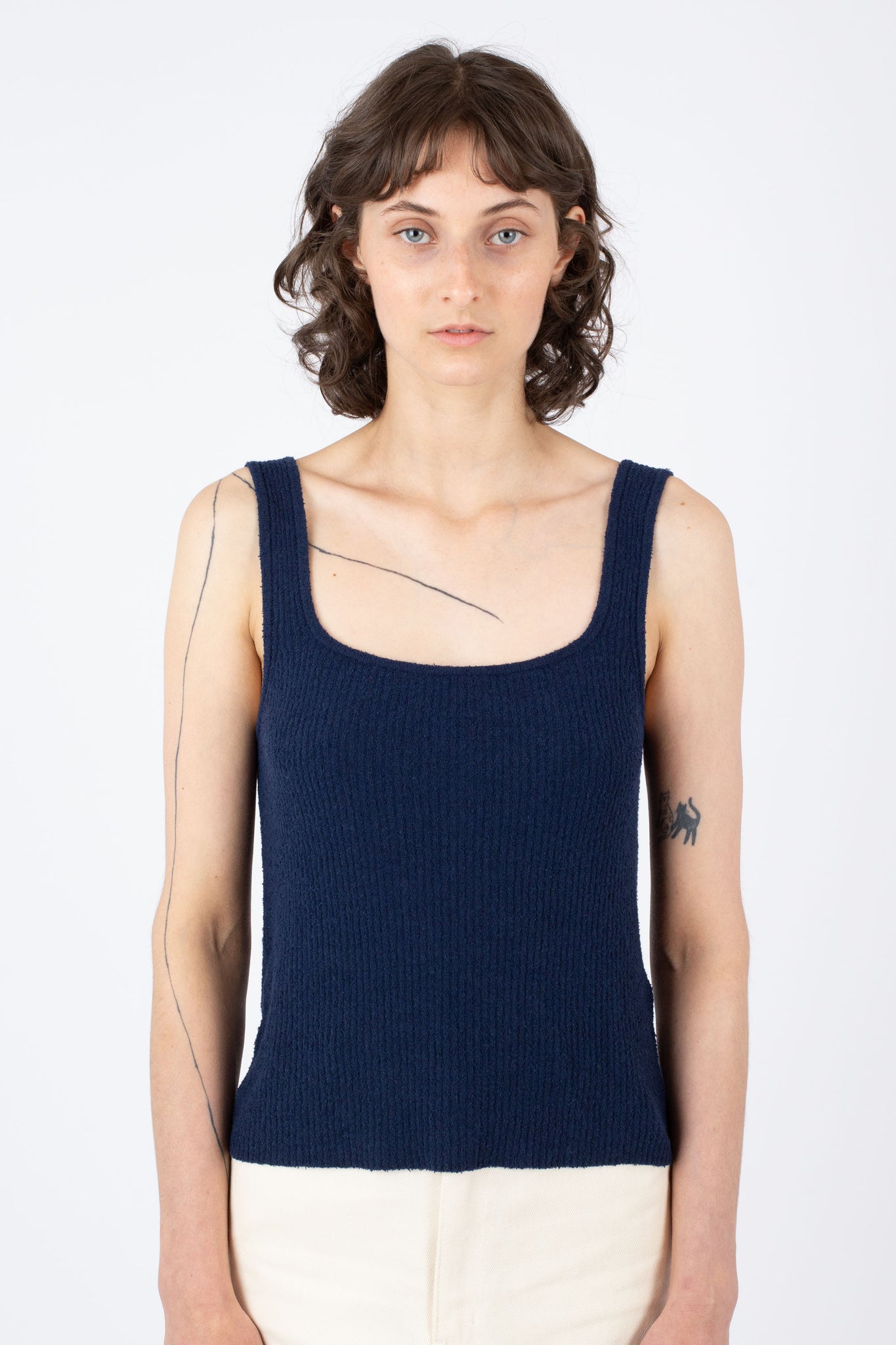 Square Knit Top, Ink